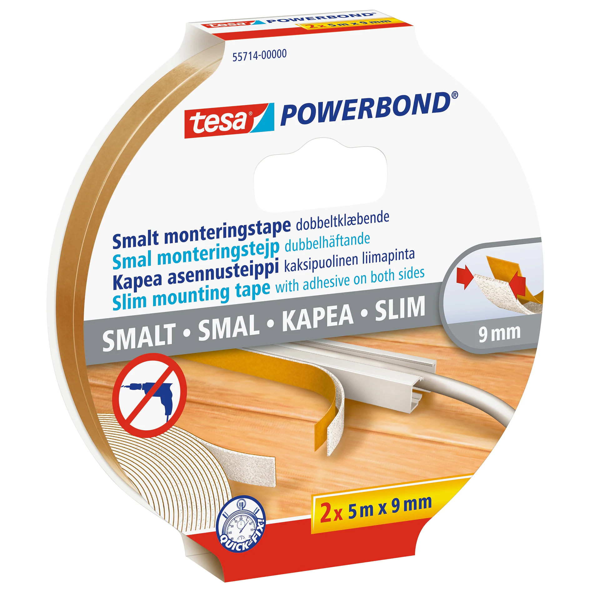 [en-en] tesa Powerbond Slim 2 pcs 5m x 9mm