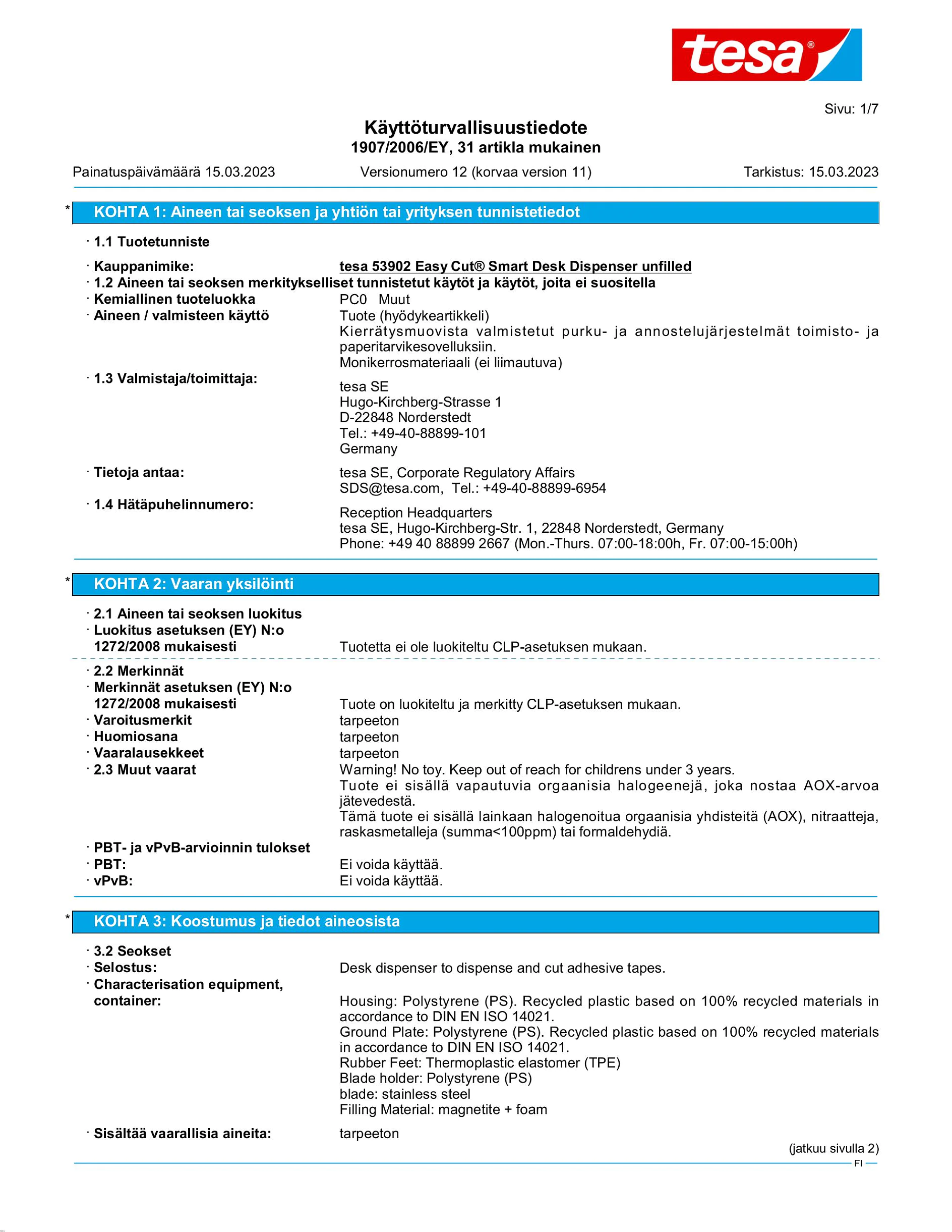 Safety data sheet_tesa® Easy Cut 53902_fi-FI_v12