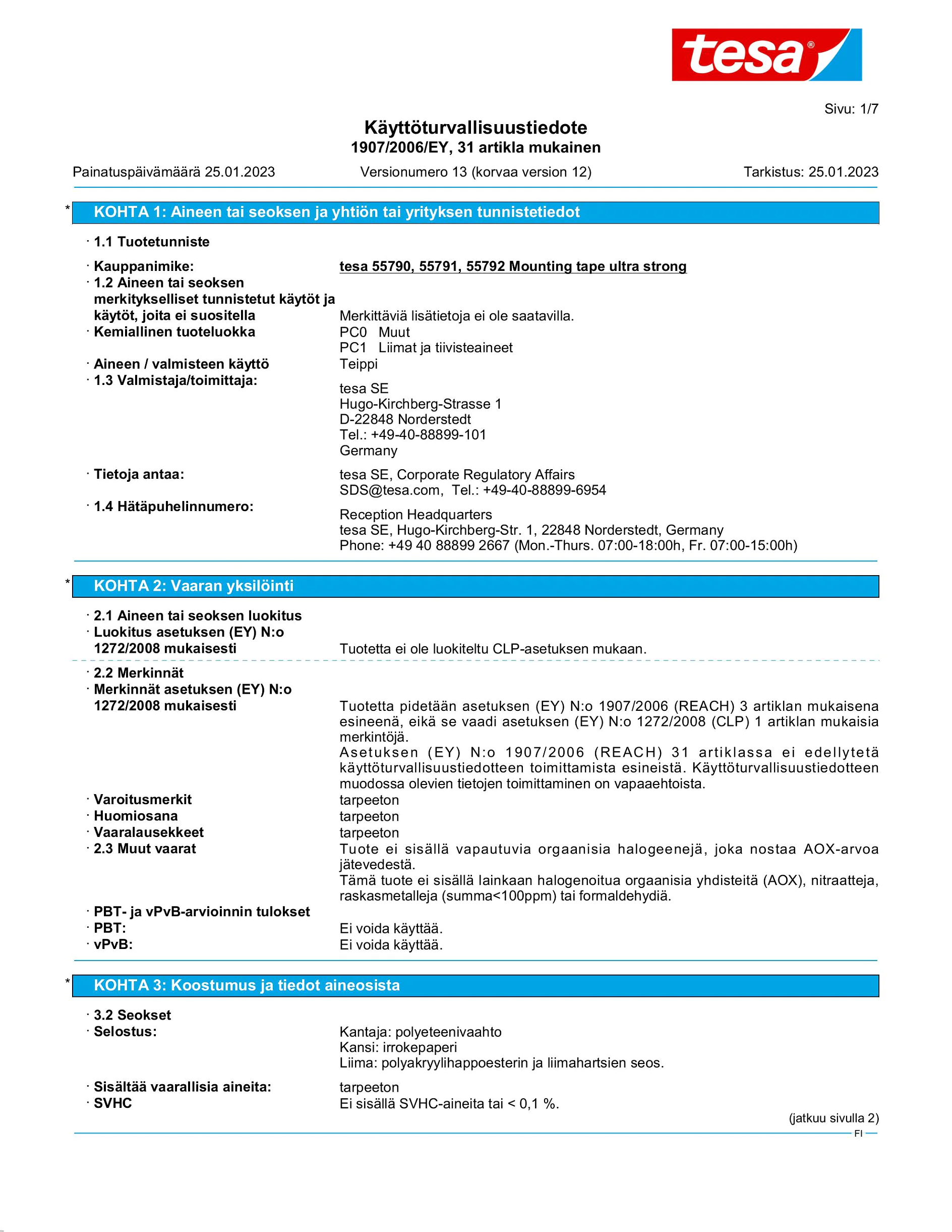 Safety data sheet_tesa® Powerbond 55791_fi-FI_v13