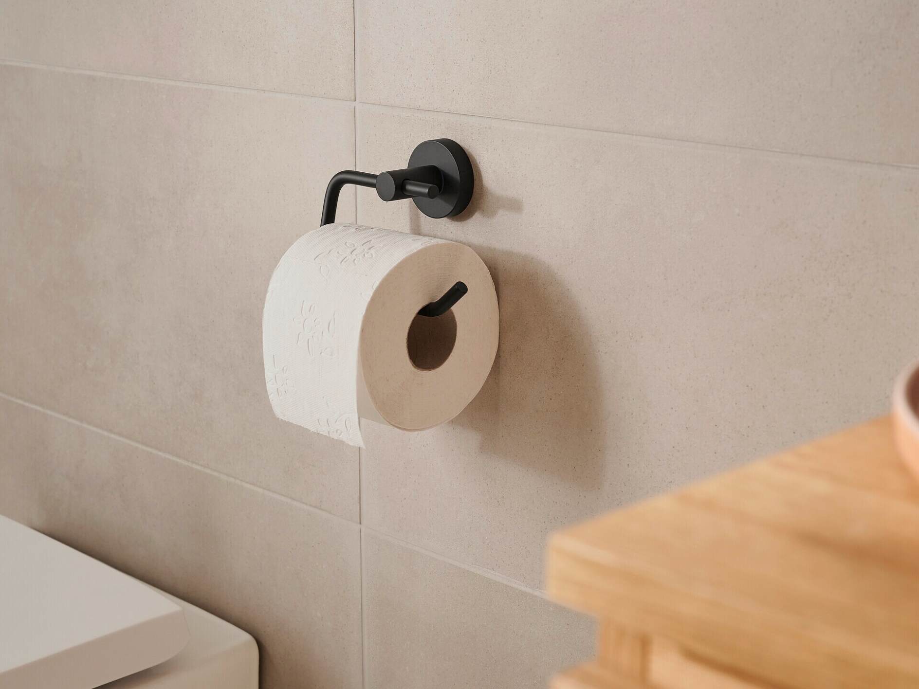 Porte-rouleau de papier toilette Support de cadre noir mat