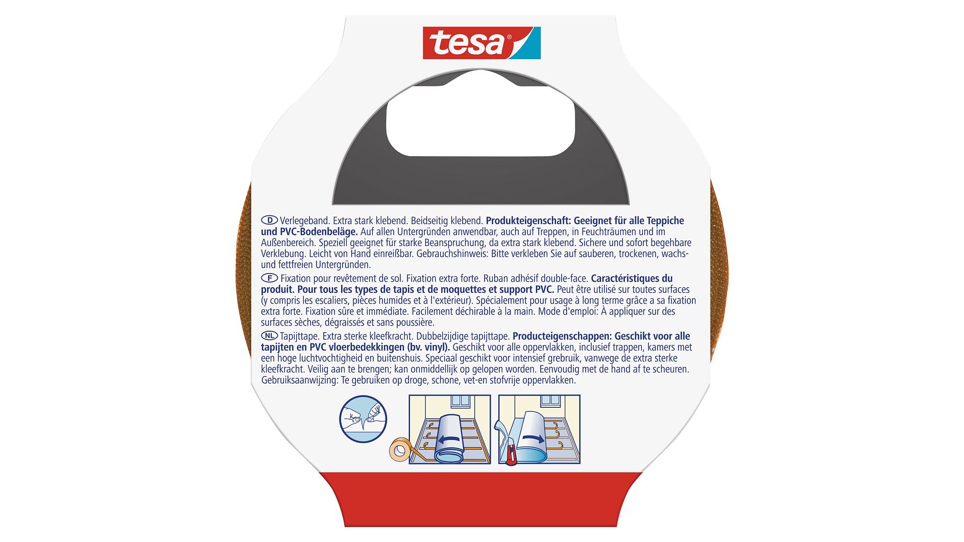 Tesa 56171 ruban adhésif double face avec couche de protection 50 mm x 10 m  Tesa