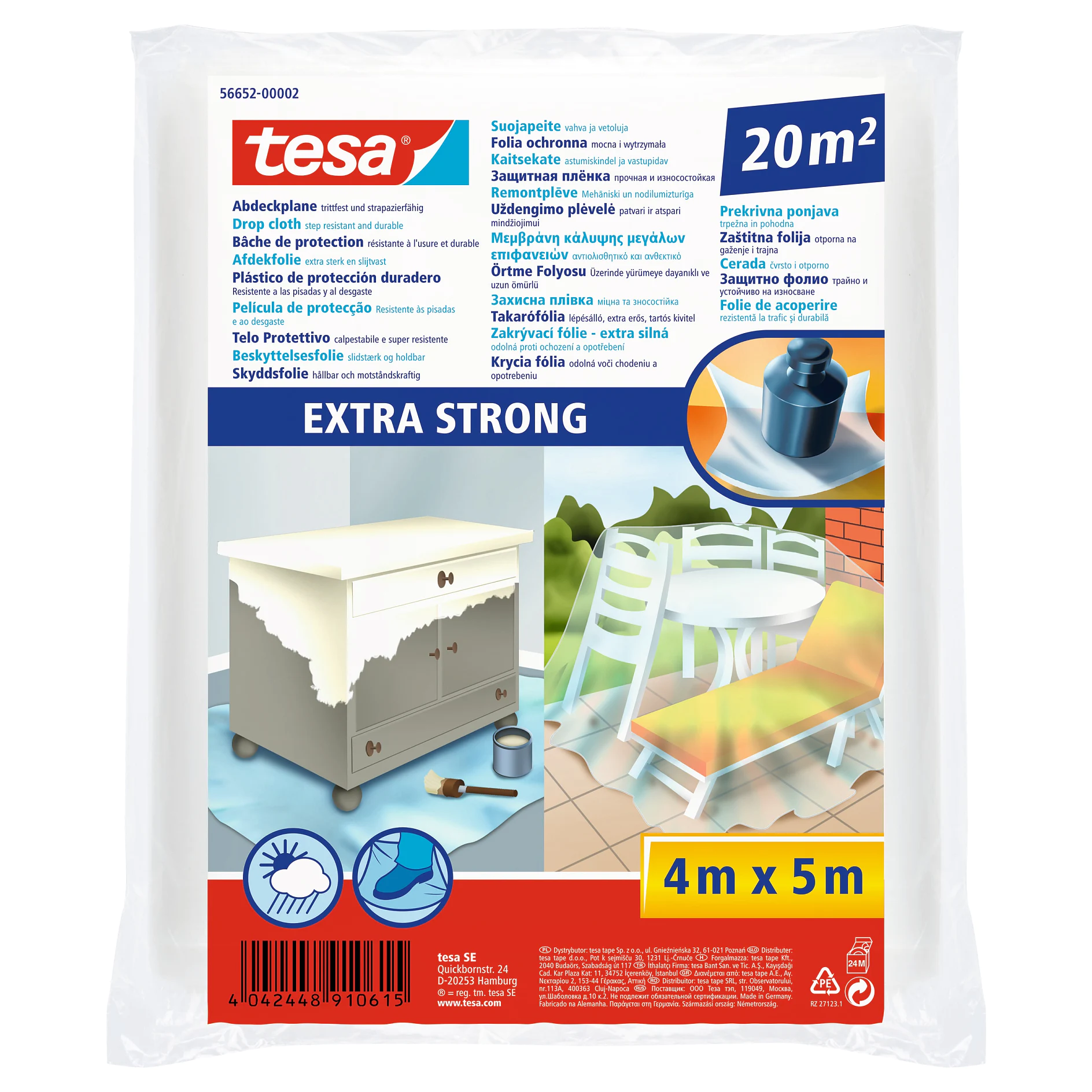 [en-en] tesa drop cloth extra strong 4m x 5000mm