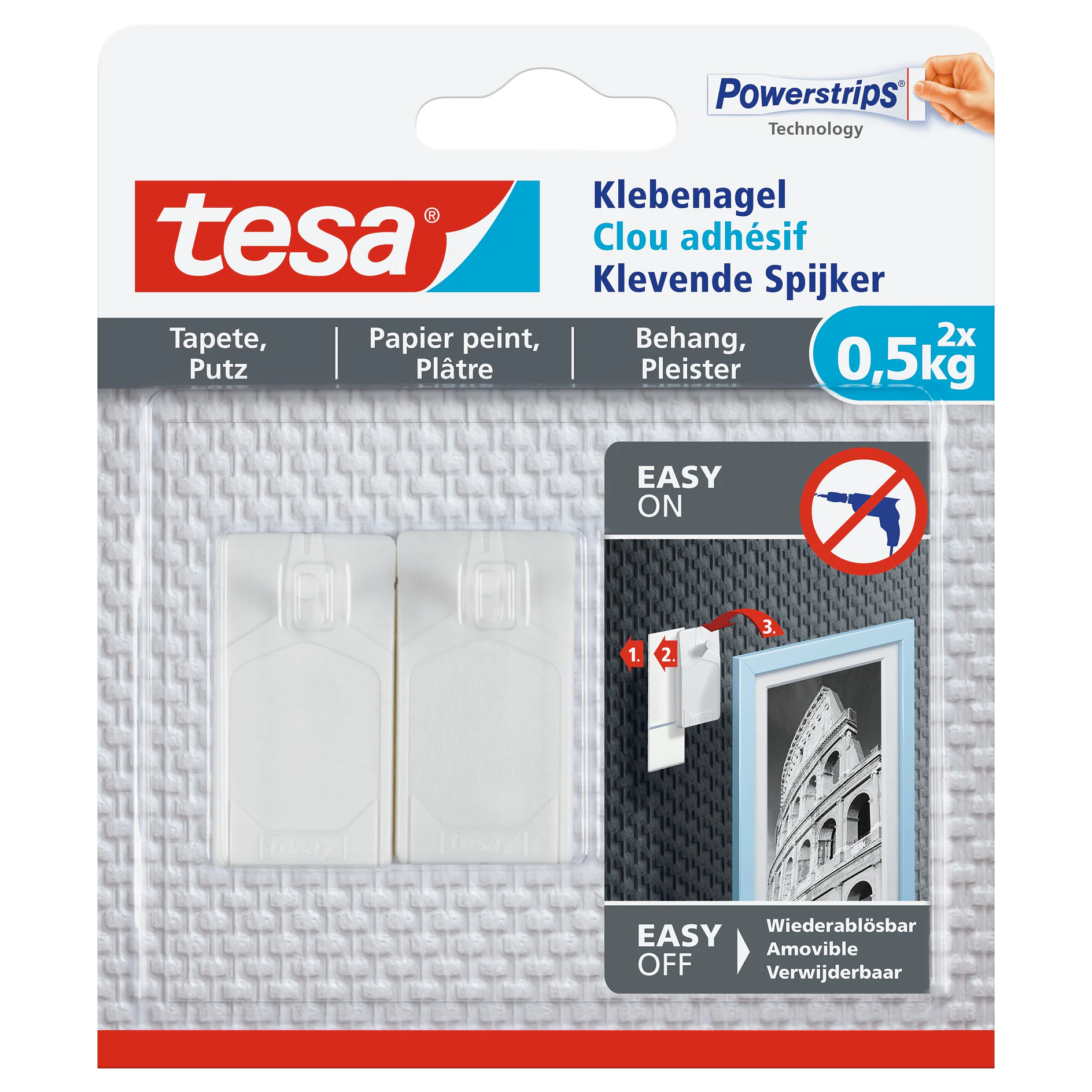 [en-en] tesa Smart Mounting System Adhesive Nail 0,5kg Wallpaper