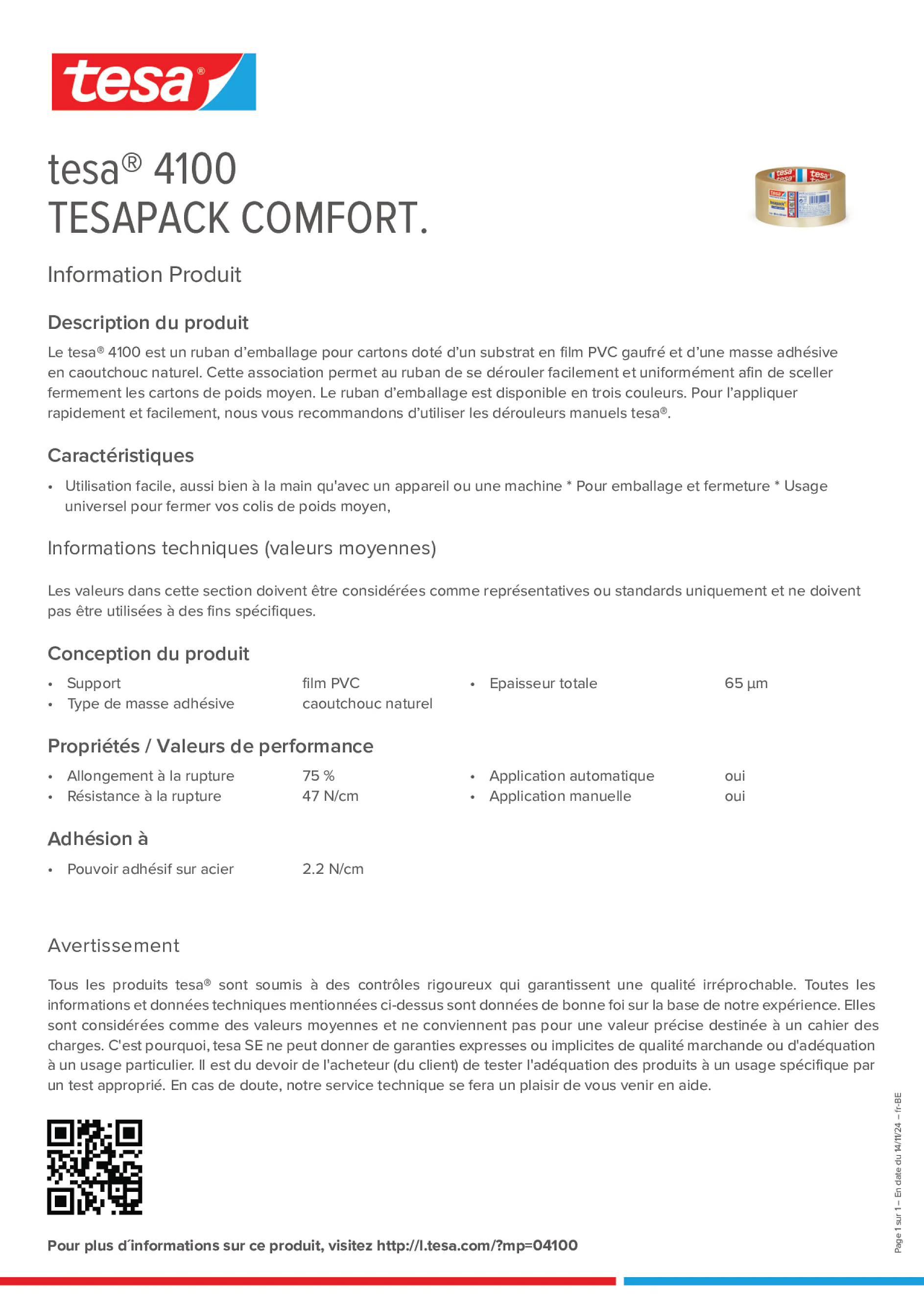 Product information_tesa® 04100_fr-BE_nl-BE