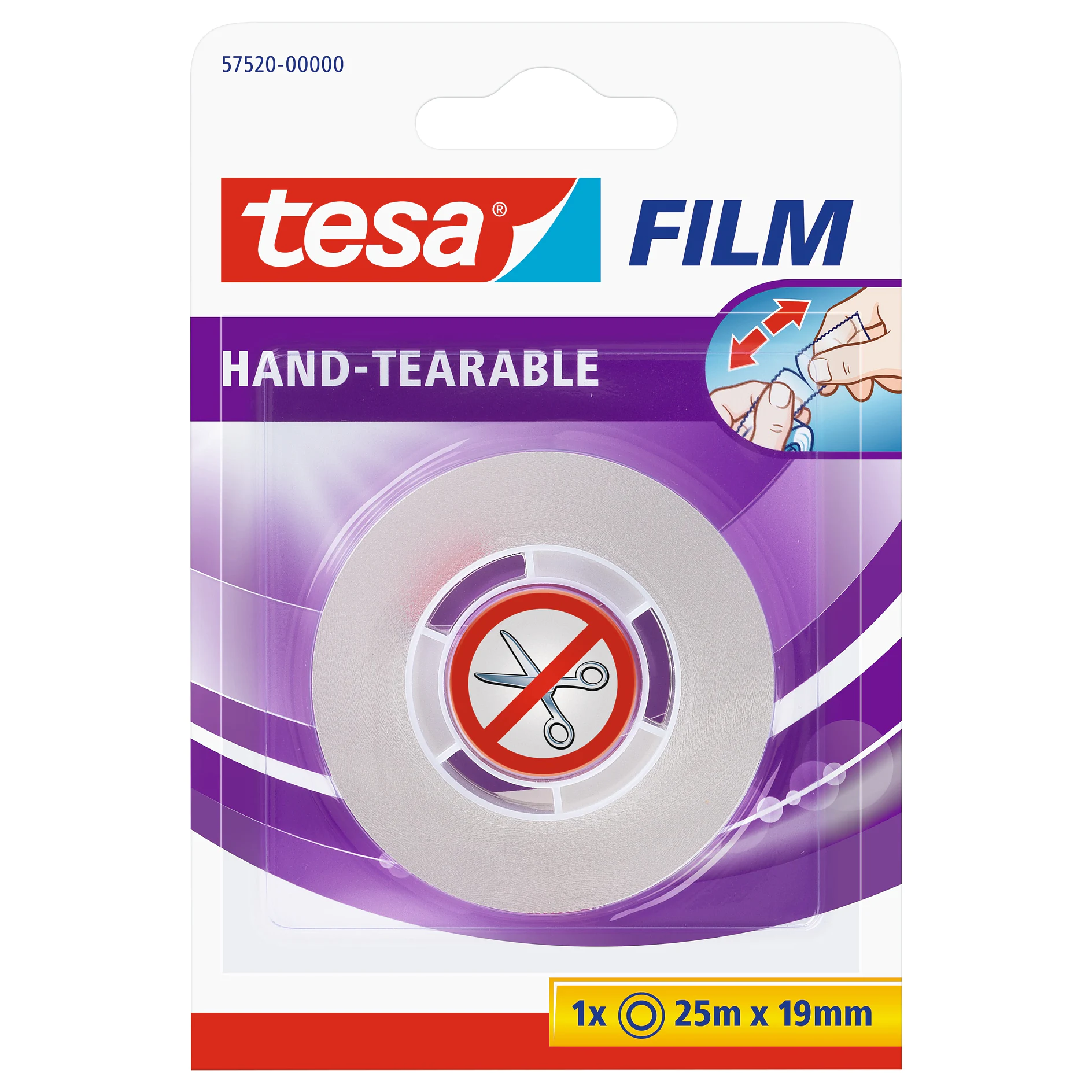 [en-en] 1 x tesafilm Hand-tearable 25:19, Blister