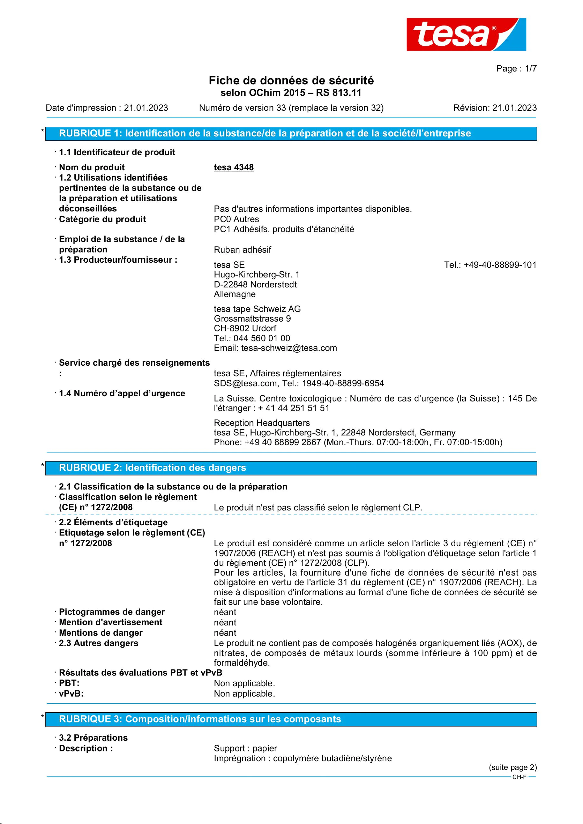 Safety data sheet_tesa® Professional 04348_fr-CH_v33