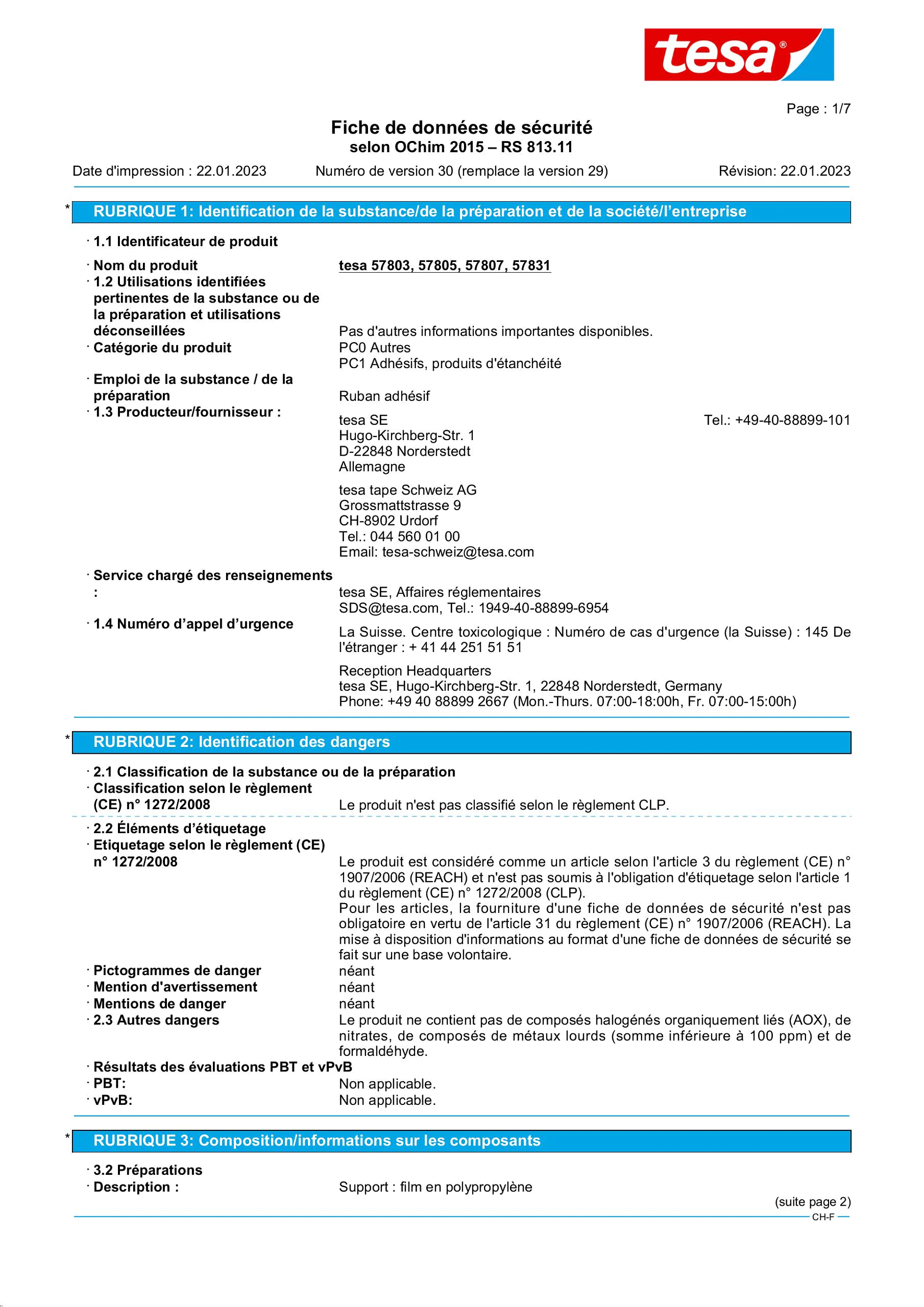 Safety data sheet_tesapack® 57807_fr-CH_v30