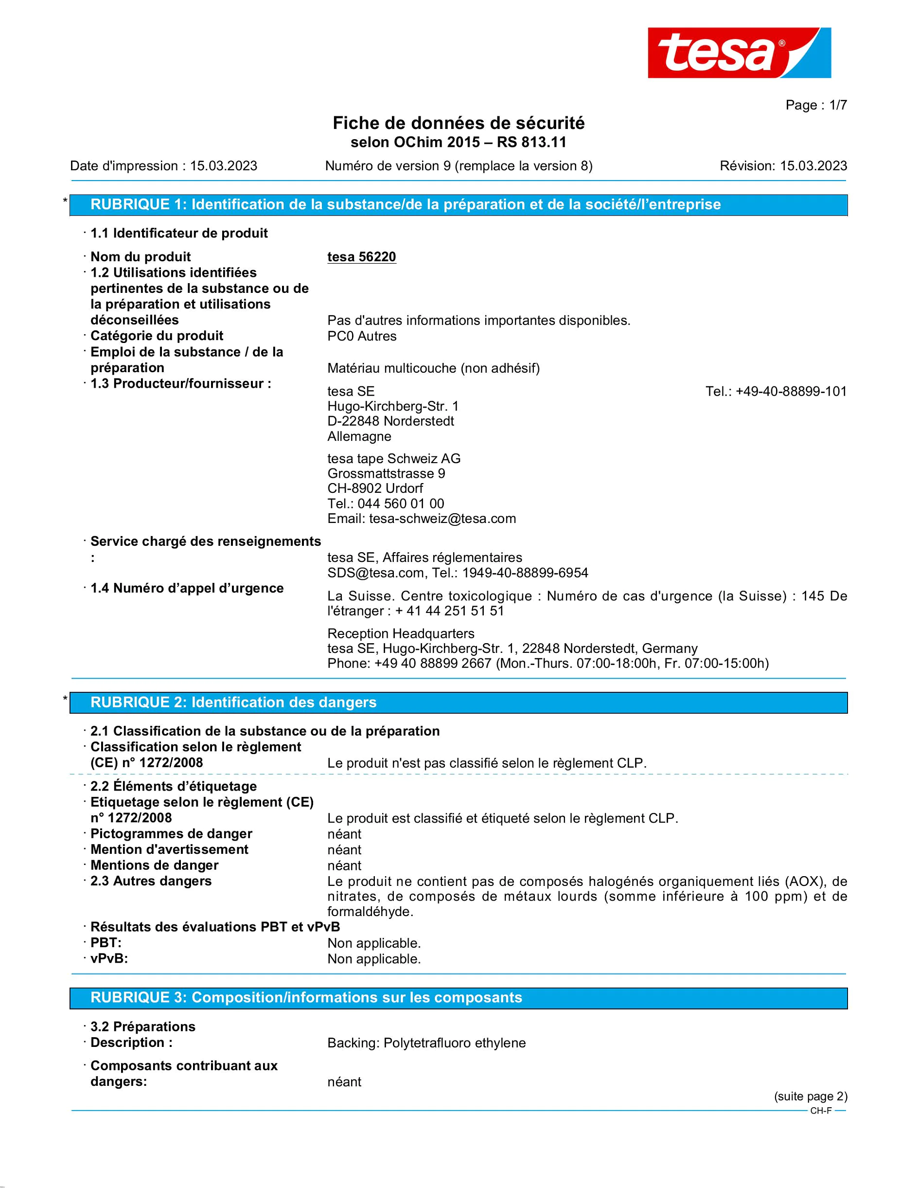 Safety data sheet_tesa® 56220_fr-CH_v9