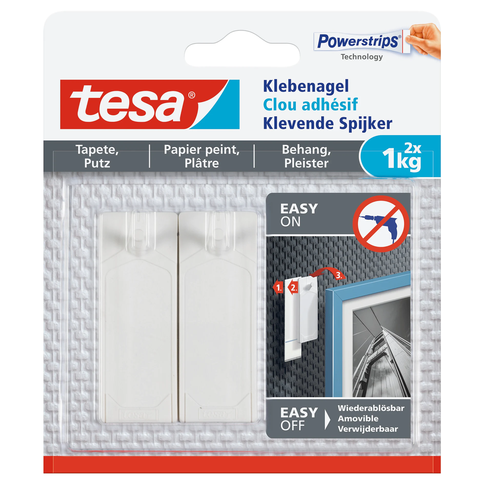 [en-en] tesa Smart Mounting System Adhesive Nail 1kg Wallpaper