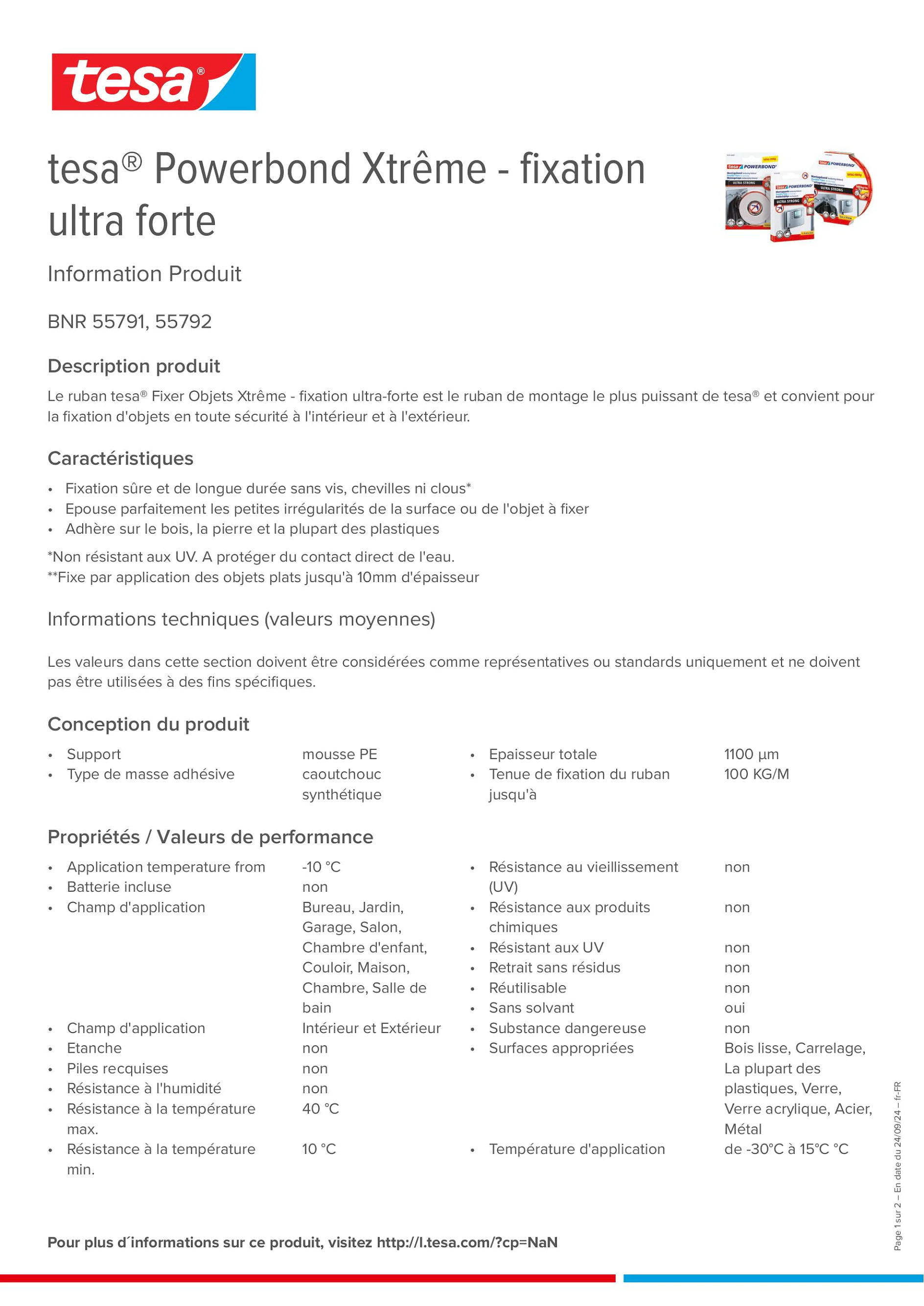 Product information_tesa® Powerbond 55791_fr-FR