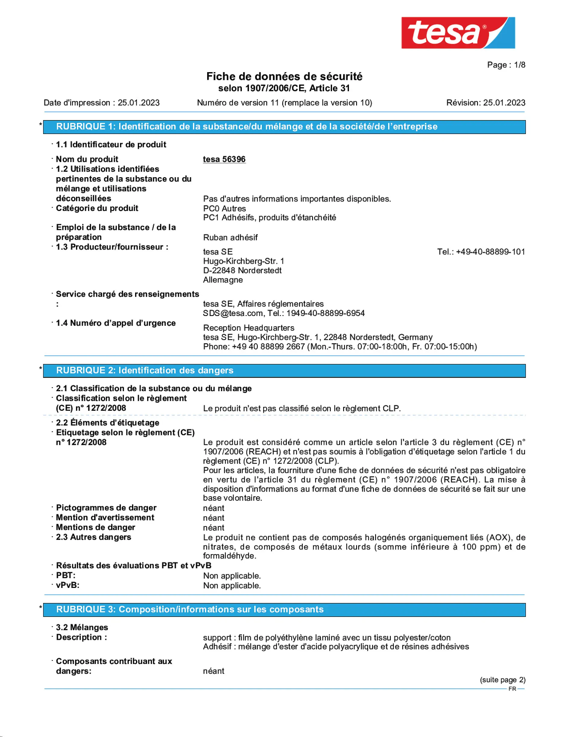 Safety data sheet_tesa® extra Power 56348_fr-FR_v11