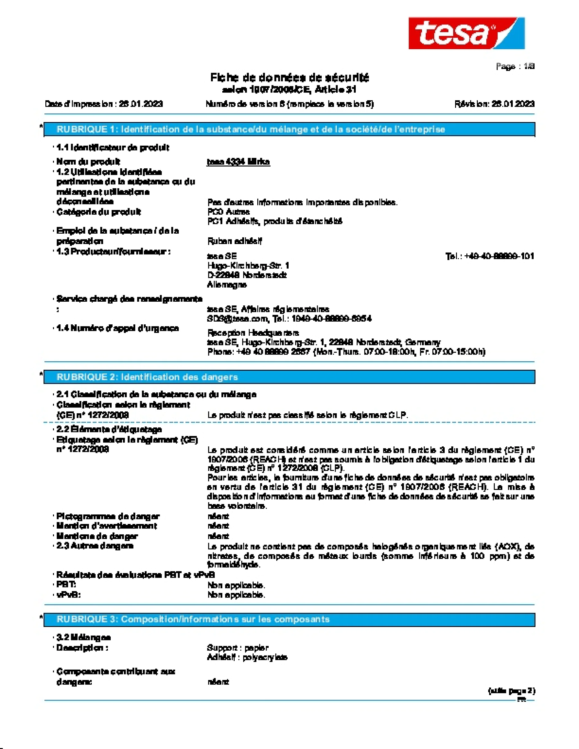 Safety data sheet_tesa® 04334_fr-FR_v6