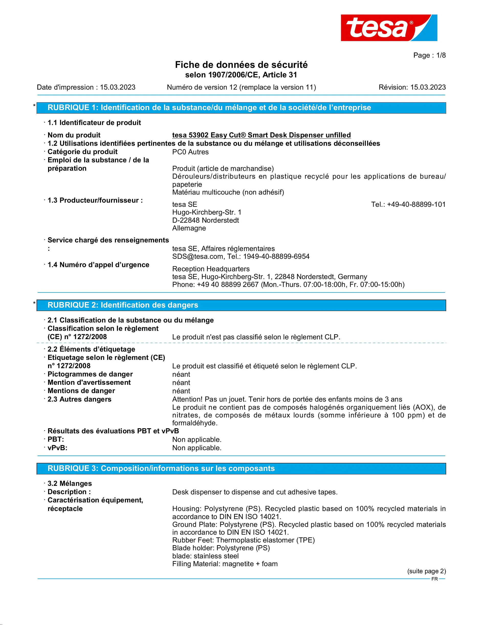 Safety data sheet_tesa® Easy Cut 53902_fr-FR_v12