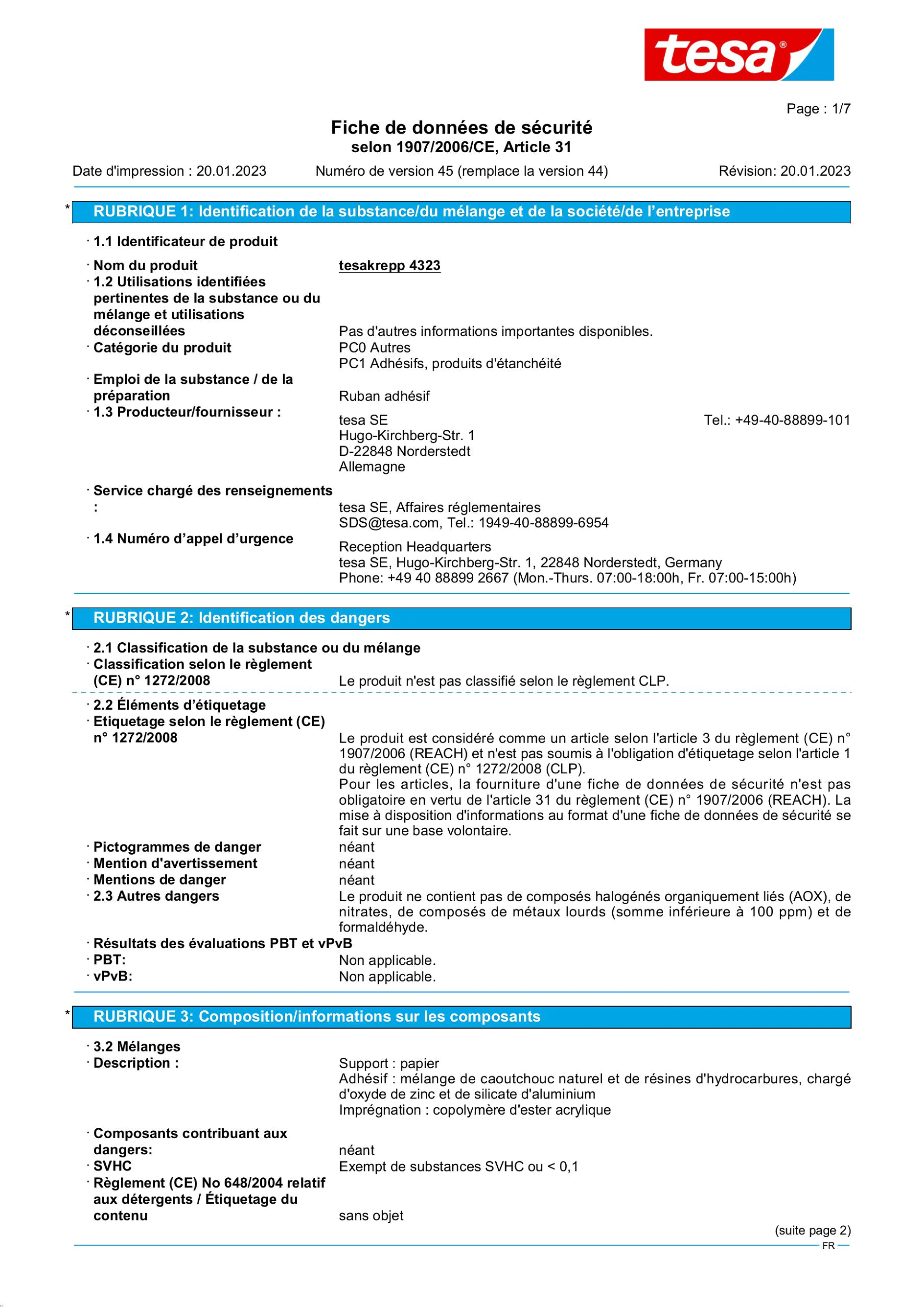 Safety data sheet_tesa® 04323_fr-FR_v45