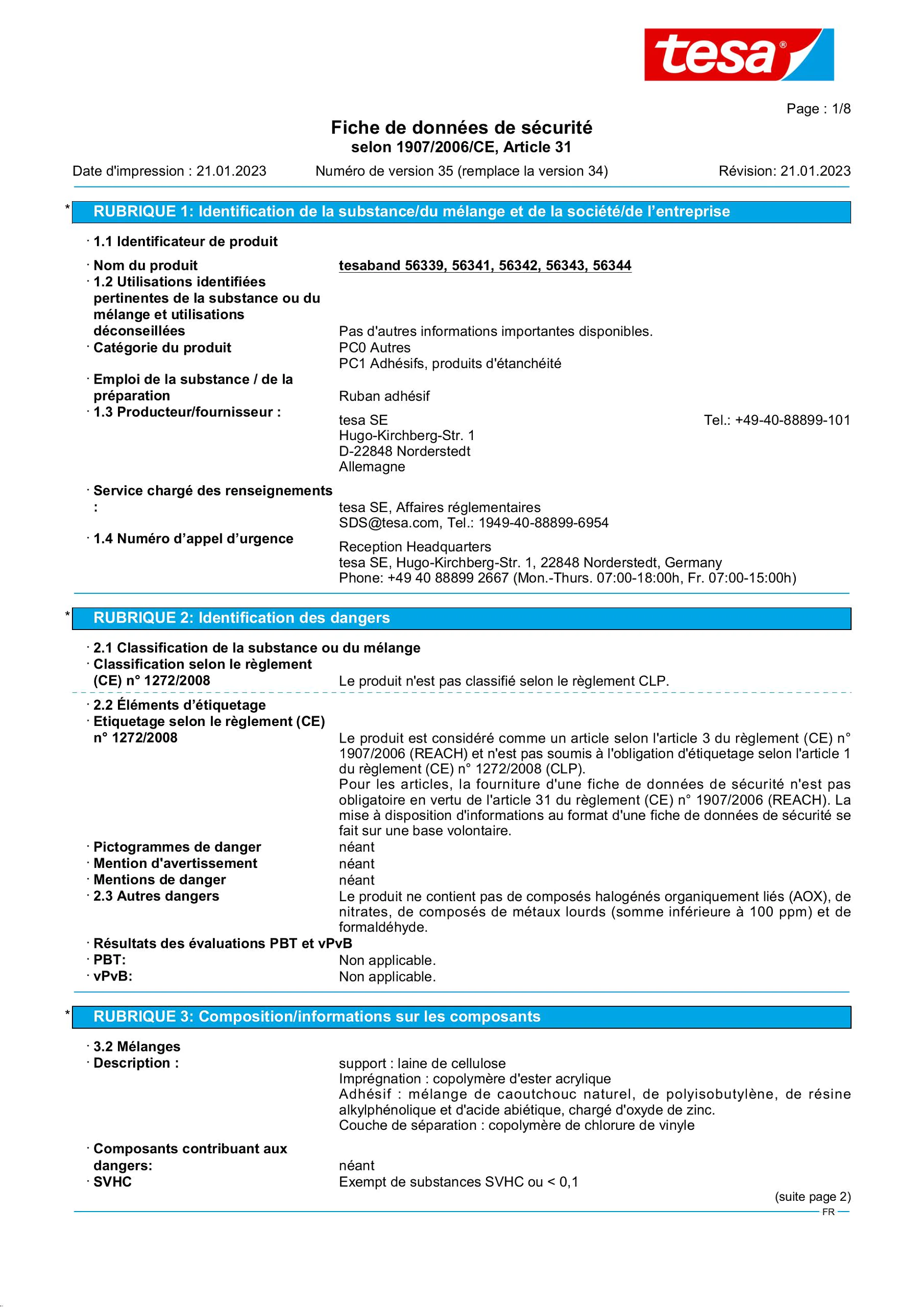 Safety data sheet_tesa® extra Power 56339_fr-FR_v35