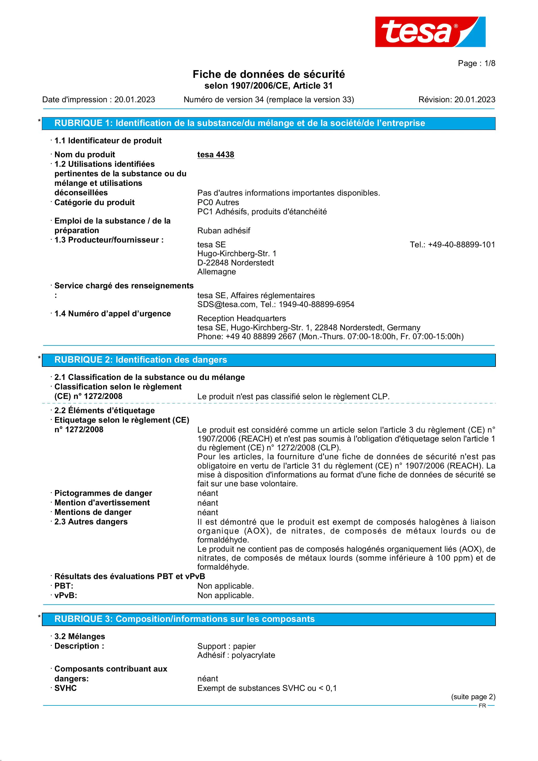 Safety data sheet_tesa® 04438_fr-FR_v34