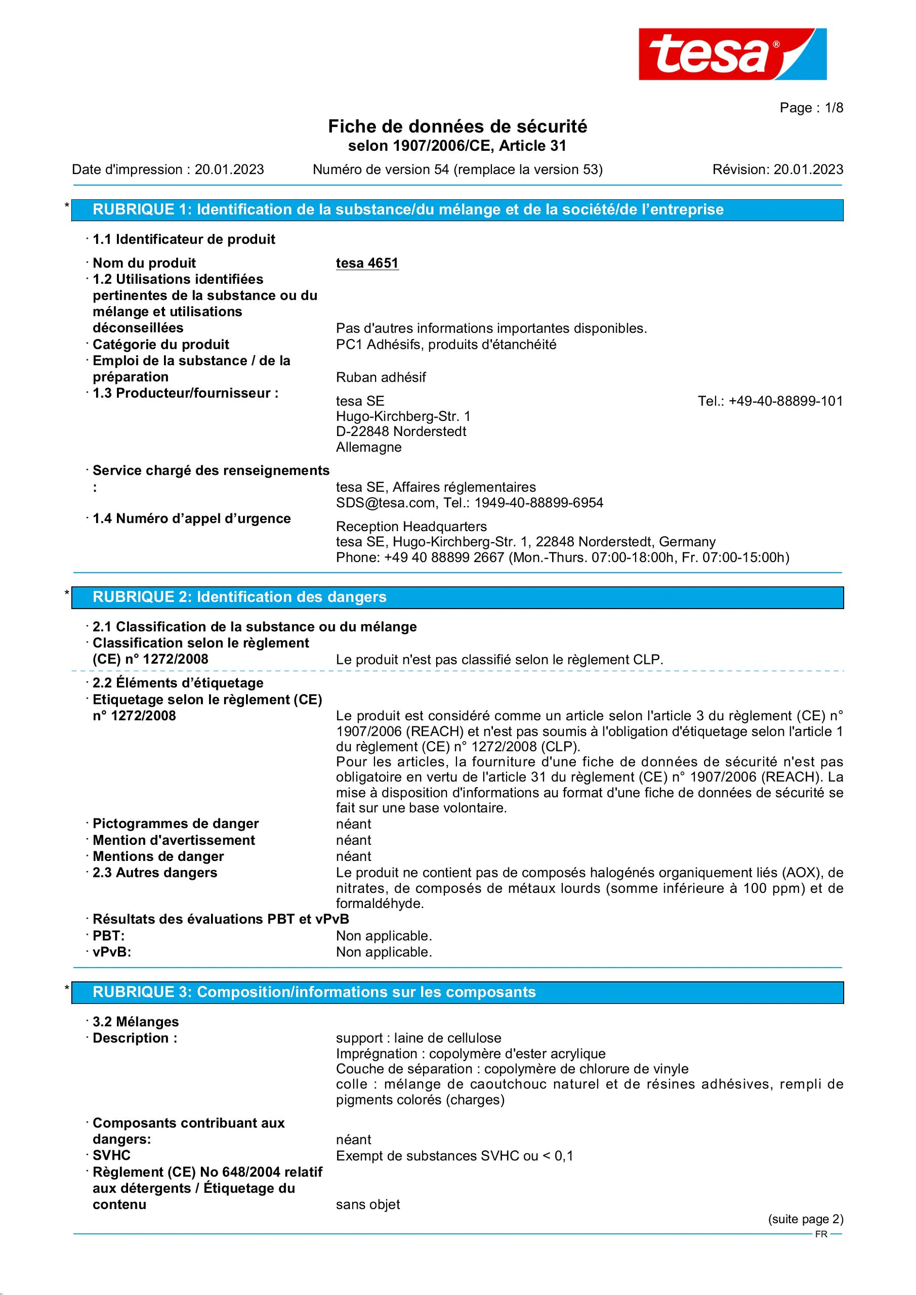 Safety data sheet_tesa® 04651_fr-FR_v54