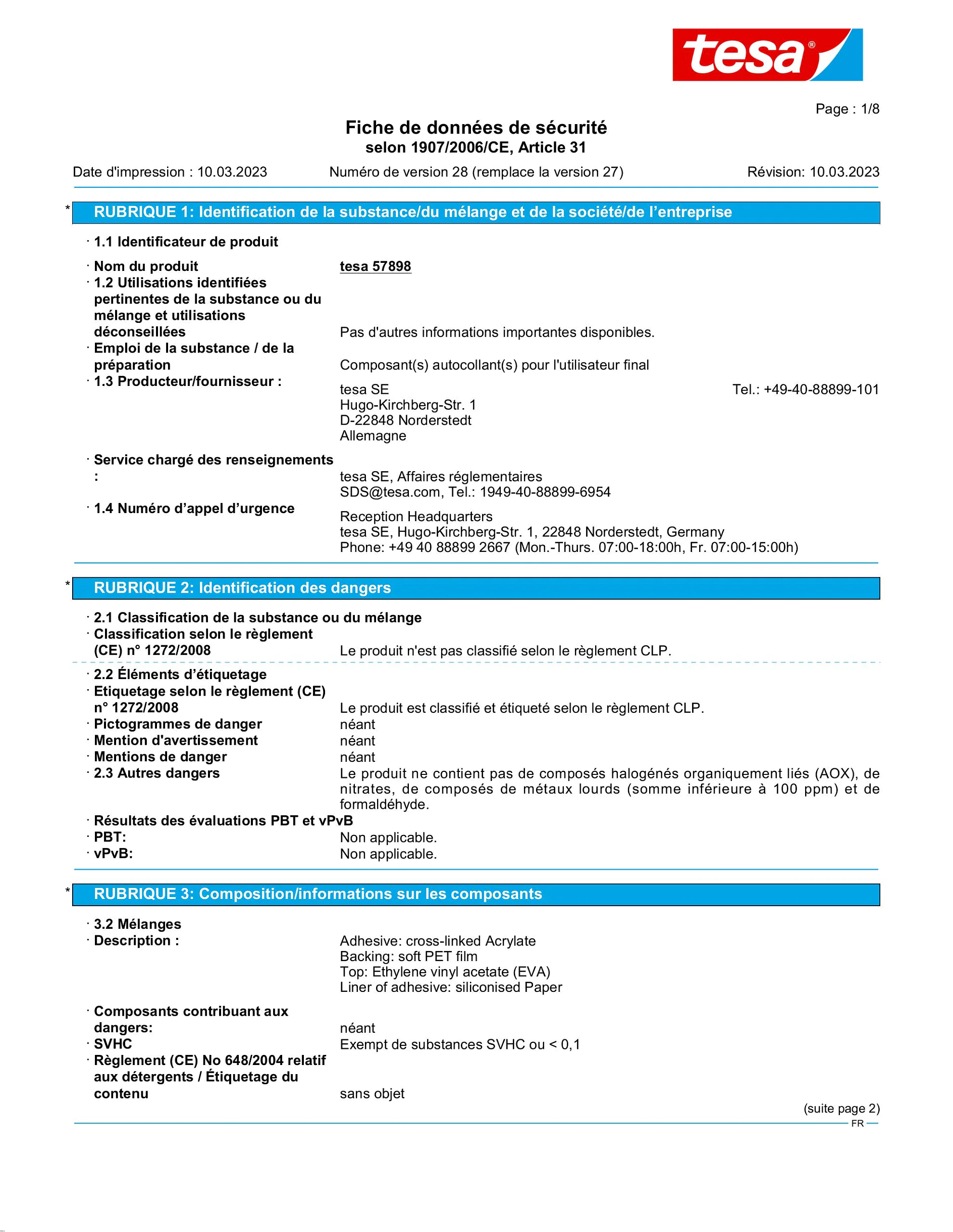 Safety data sheet_tesa® Protect 57706_fr-FR_v28