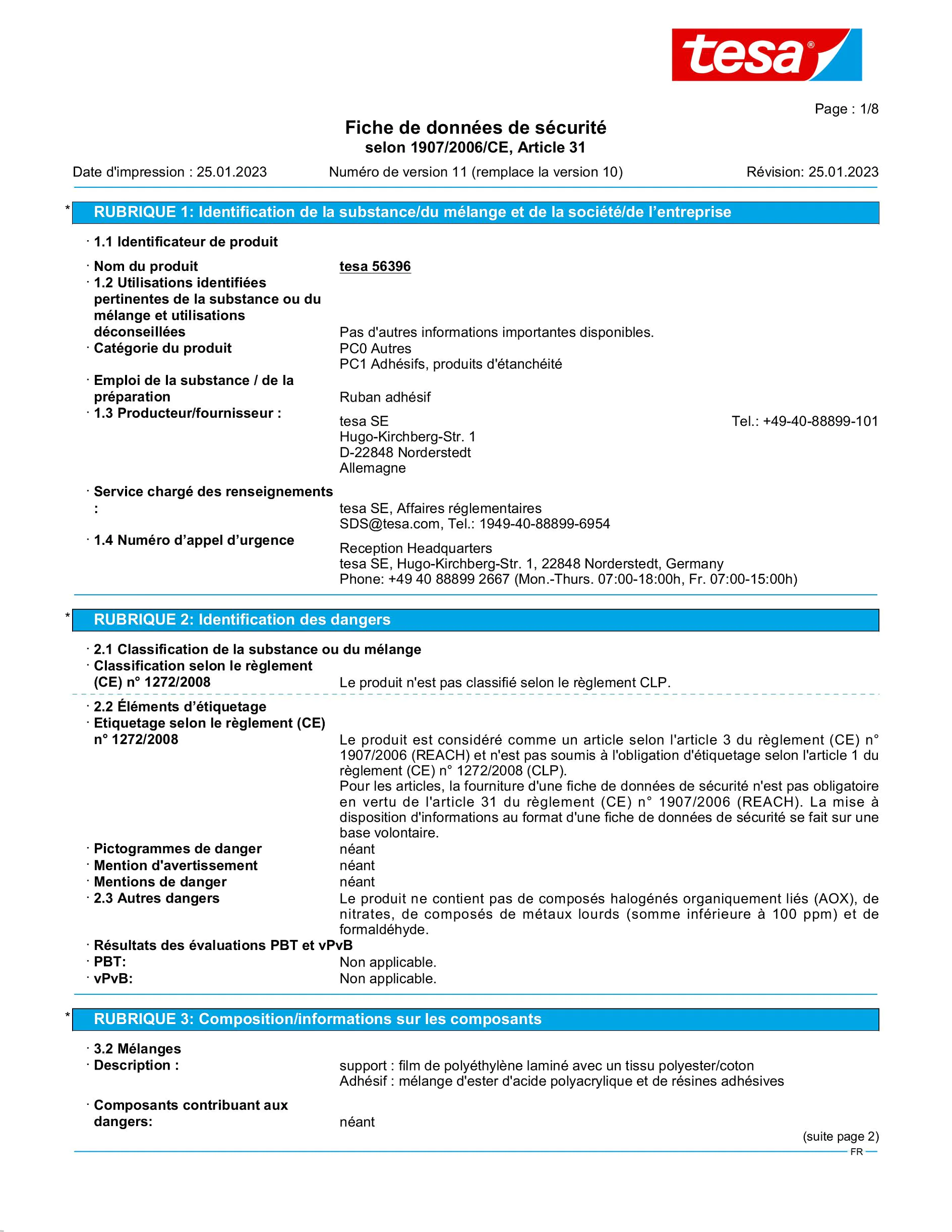 Safety data sheet_tesa® extra Power 56348_fr-FR_v11