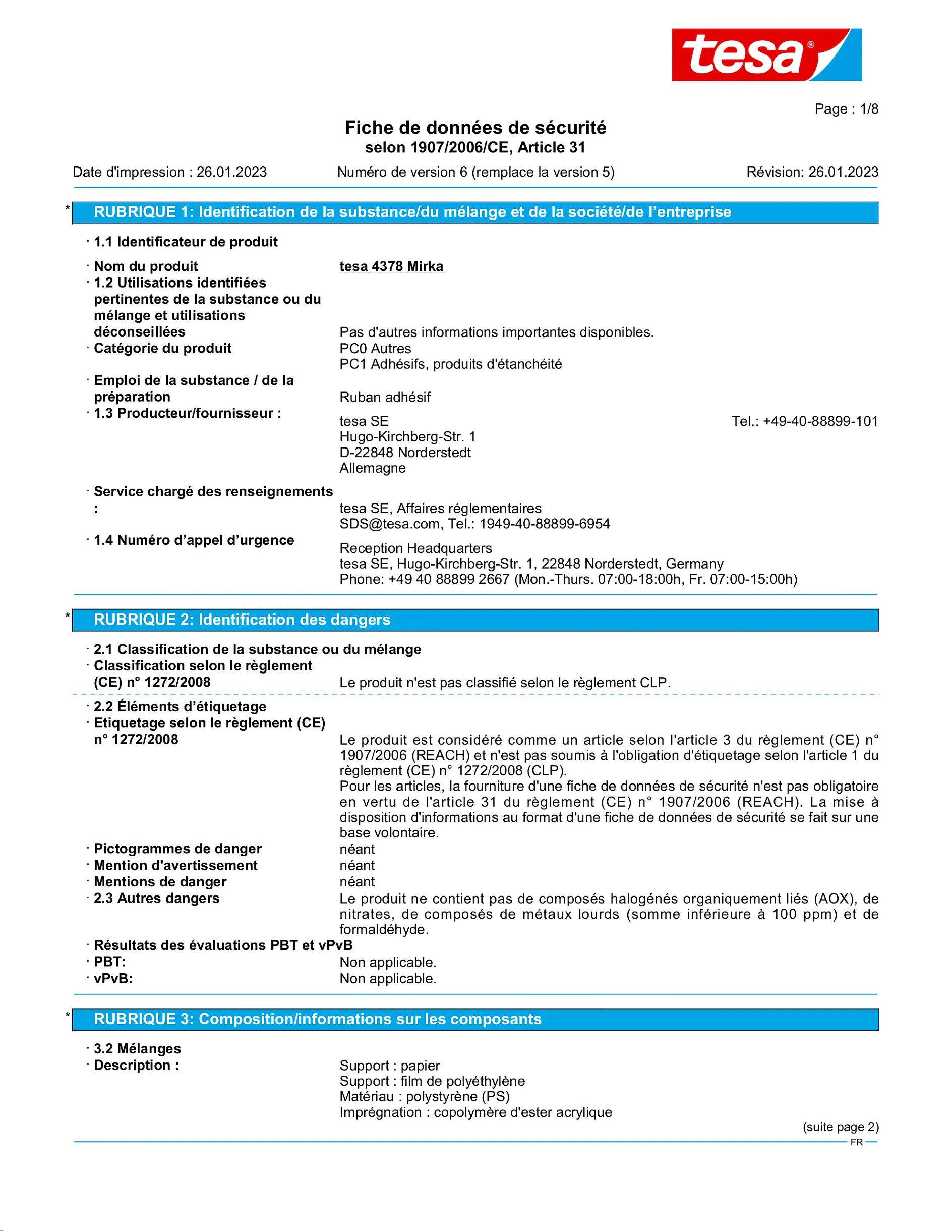 Safety data sheet_tesa® 04378_fr-FR_v6