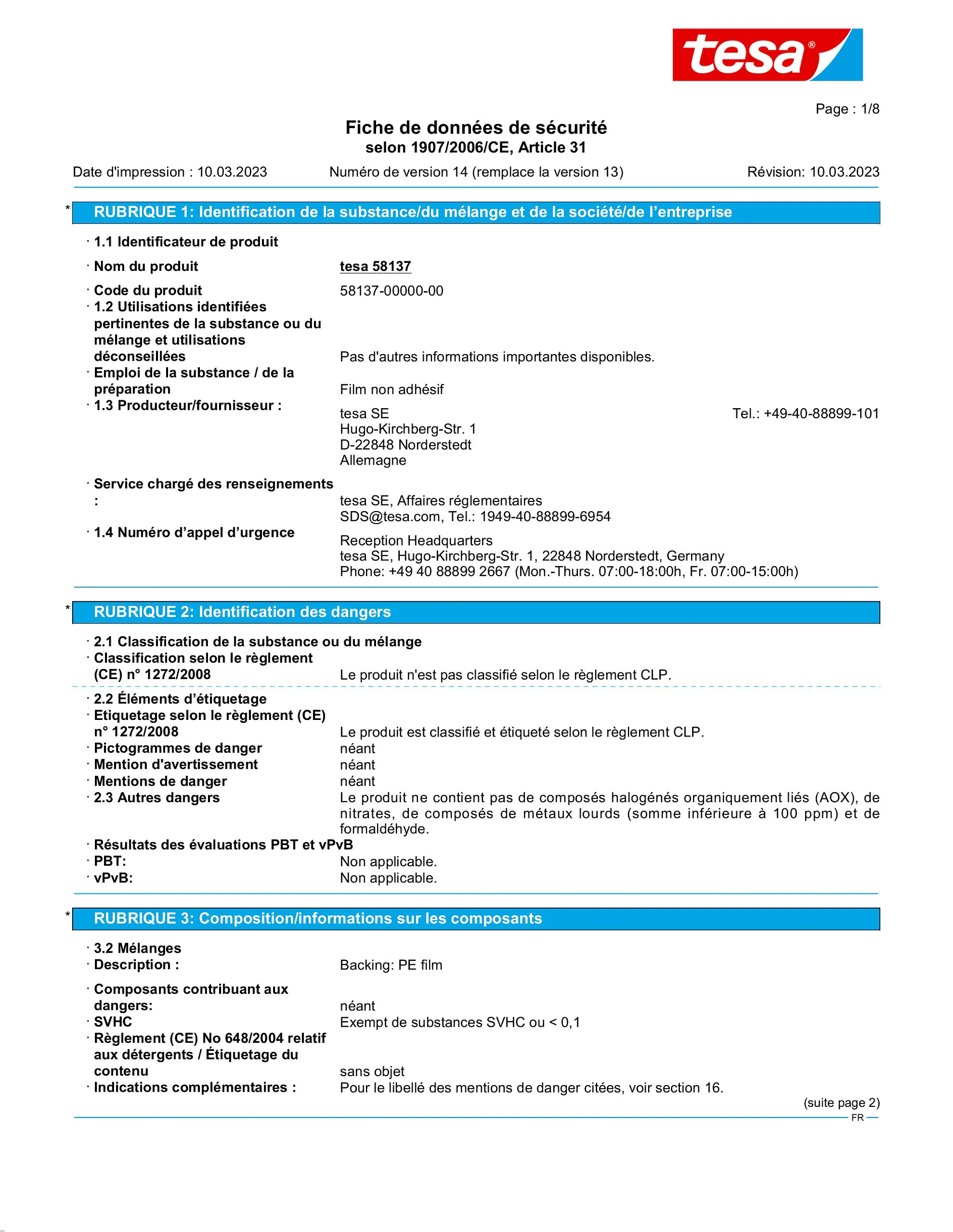 Safety data sheet_tesa® 58137_fr-FR_v14