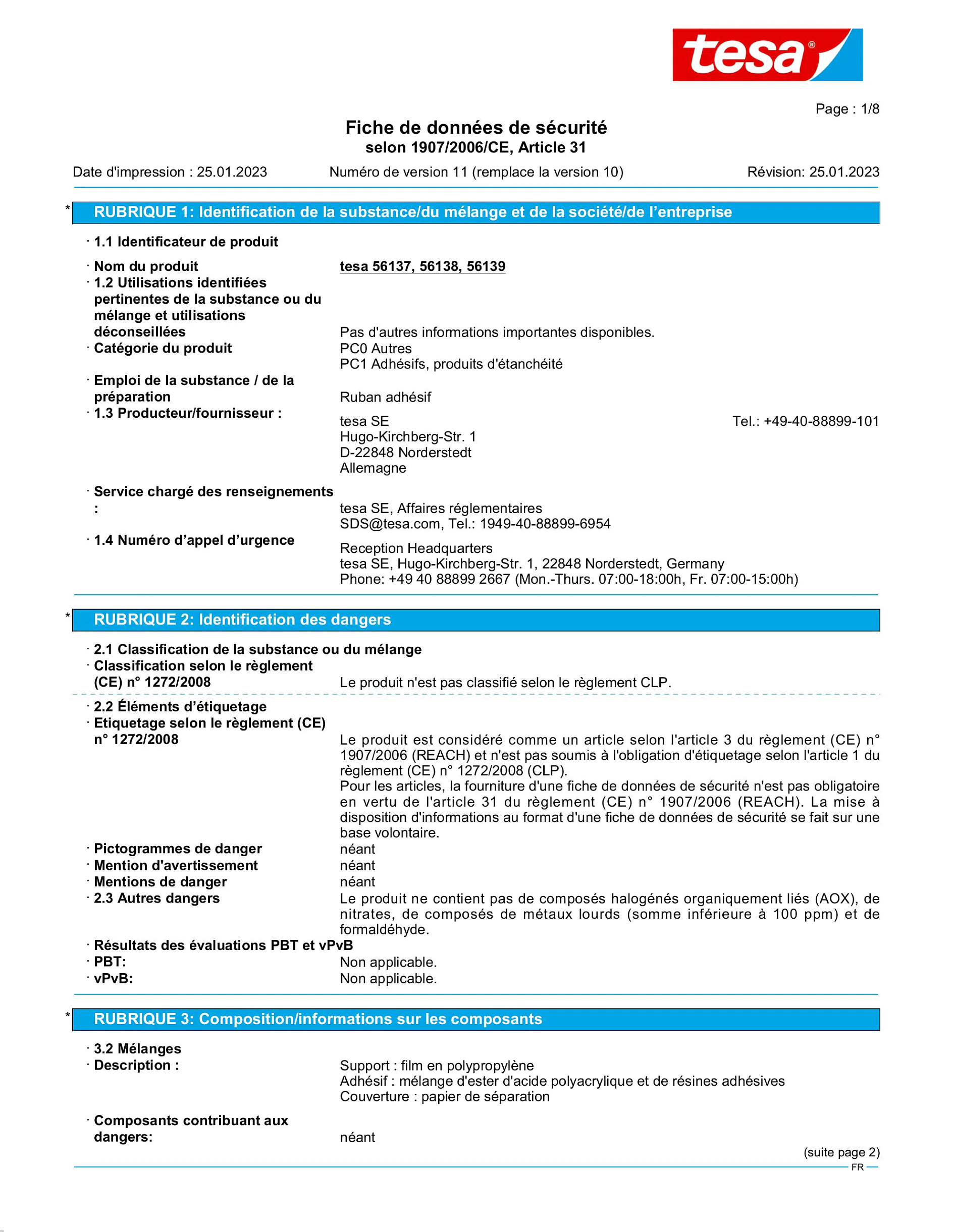 Safety data sheet_tesa® 56170_fr-FR_v11