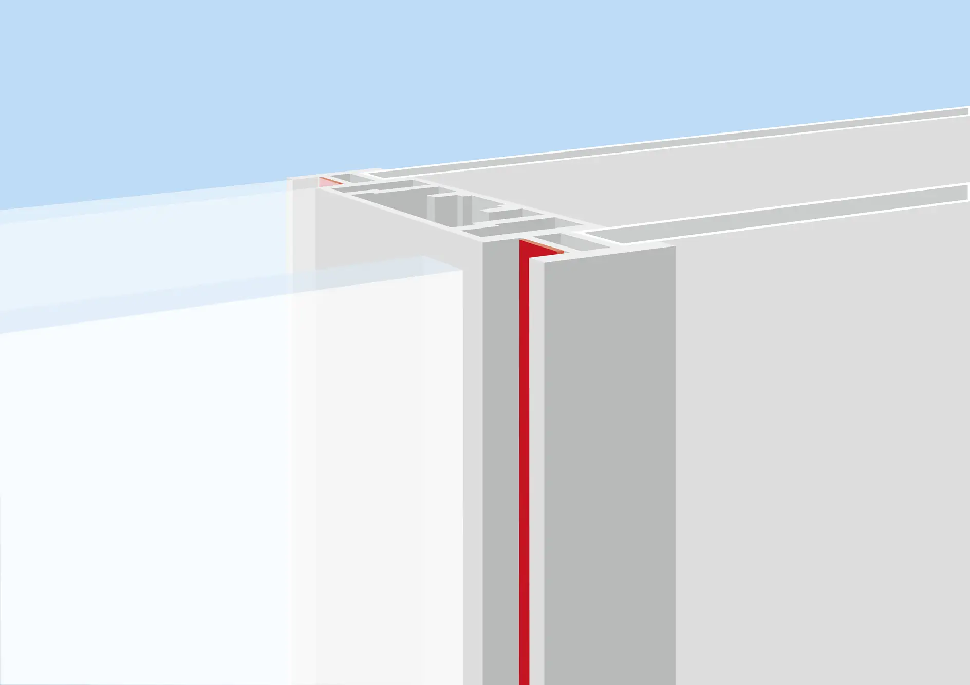 Fixation verre sur cadre en aluminium