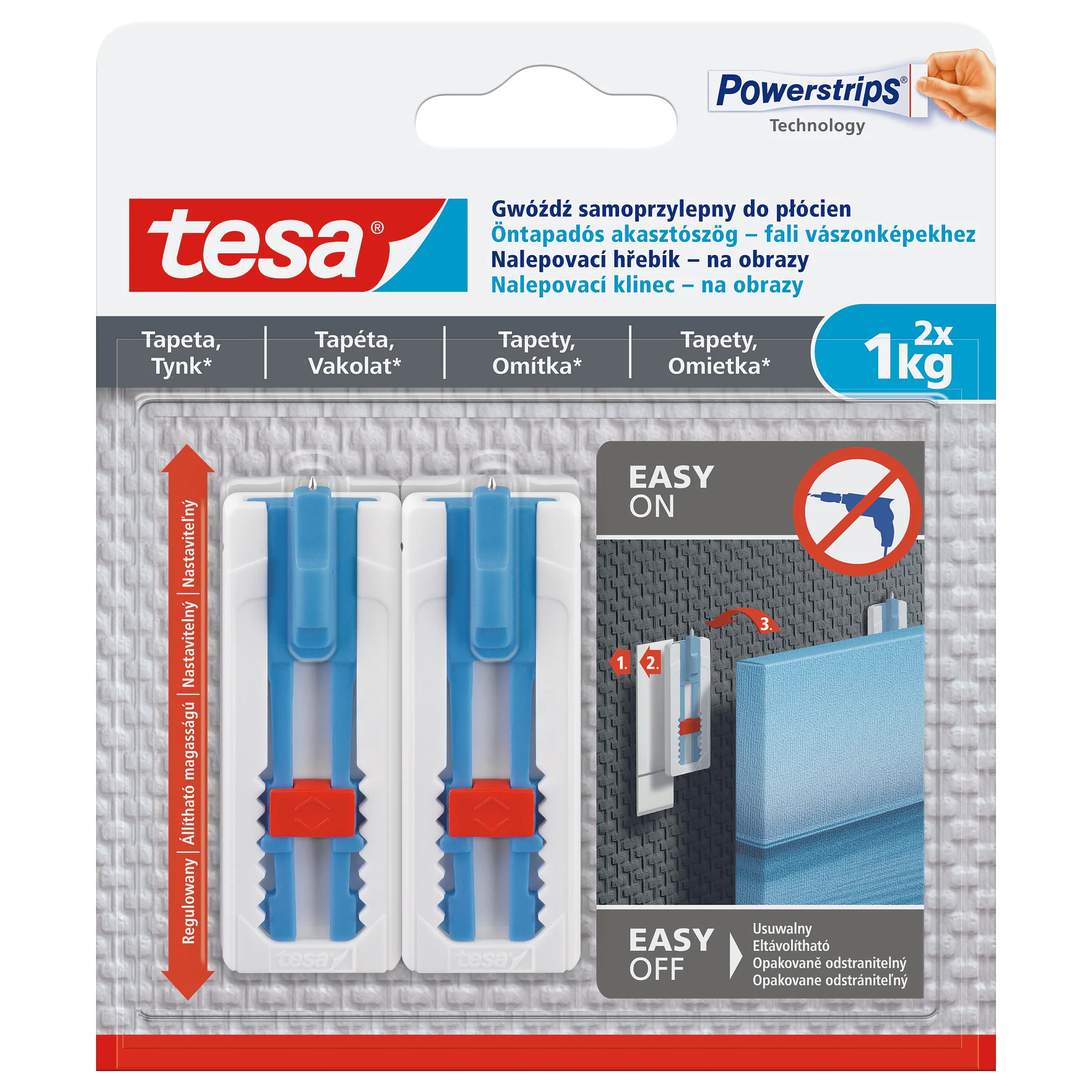 [en-en] tesa Smart Mounting System Adhesive Nail - Canvas 1kg Wallpaper