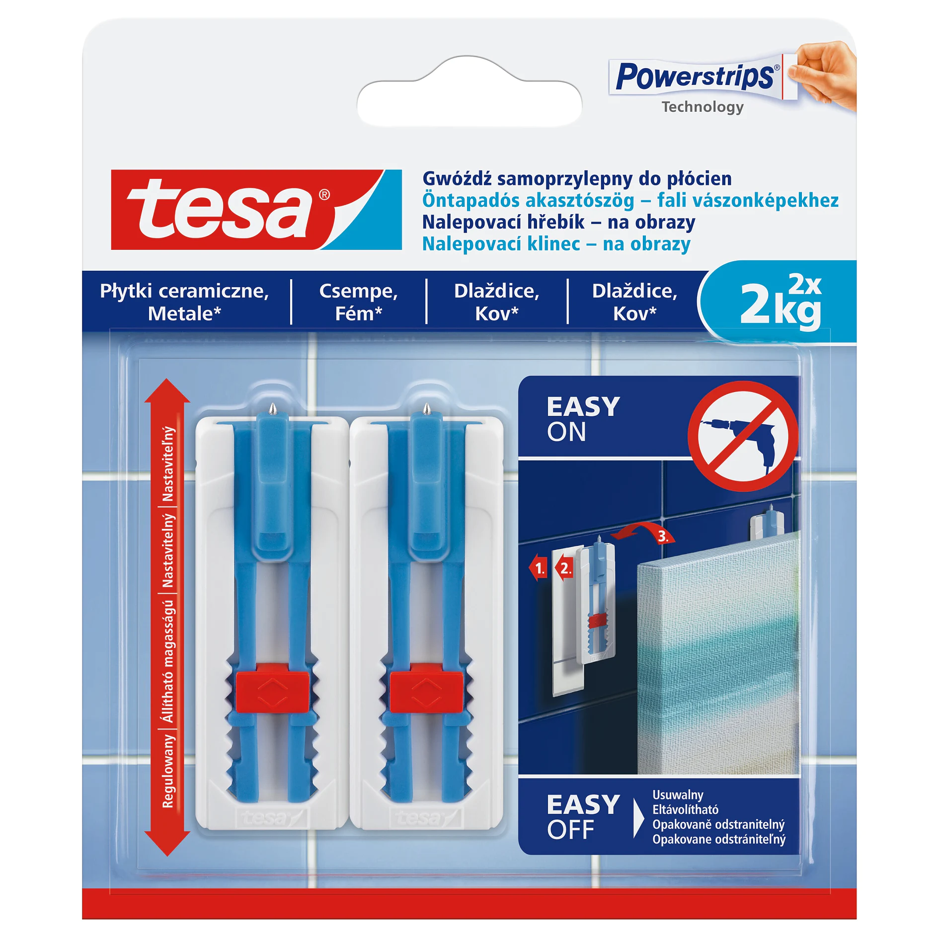 [en-en] tesa Smart Mounting System Adhesive Nail - Canvas 2kg Tiles