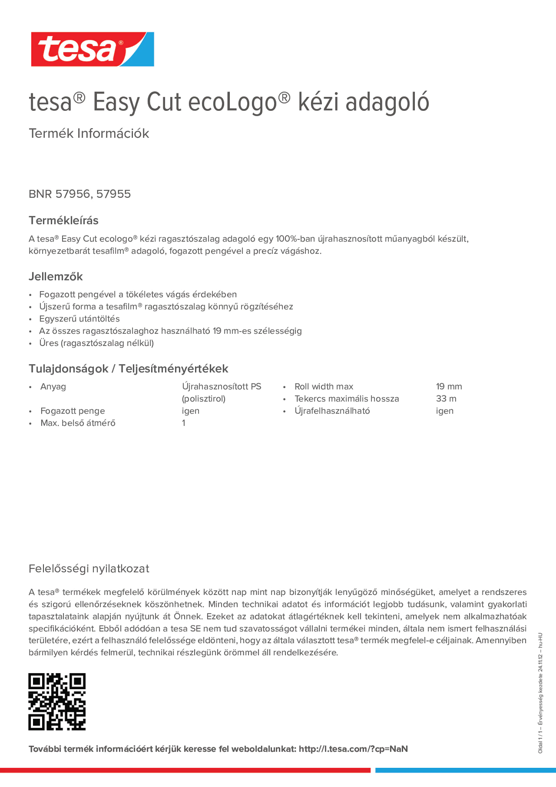 Product information_tesa® Easy Cut 57955_hu-HU