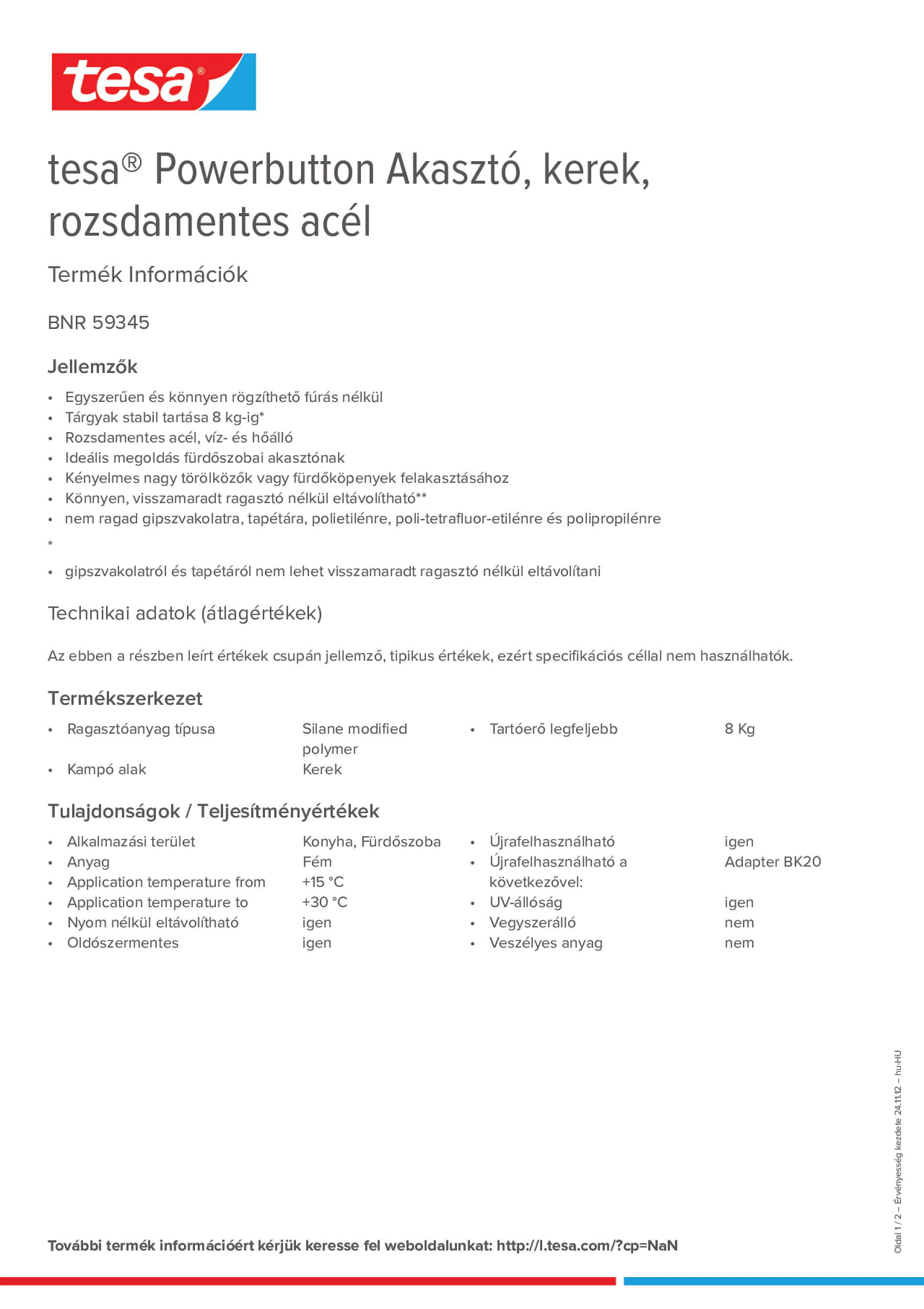 Product information_tesa® Powerbutton 59345_hu-HU