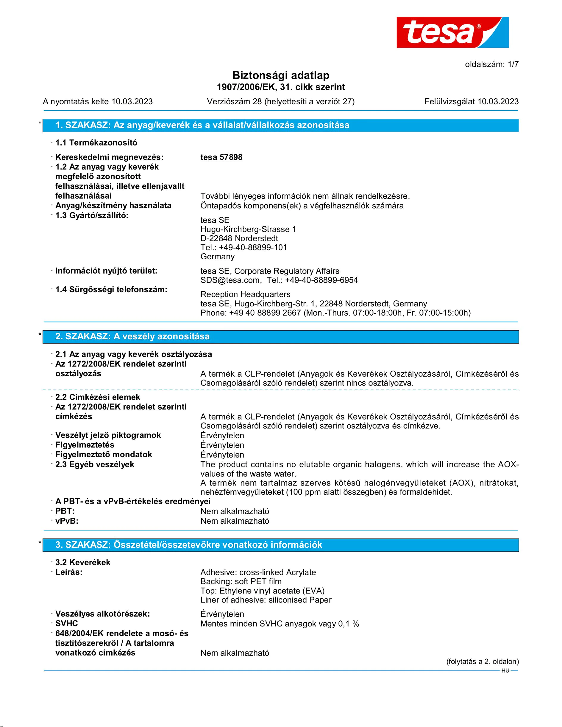 Safety data sheet_tesa® Protect 57706_hu-HU_v28