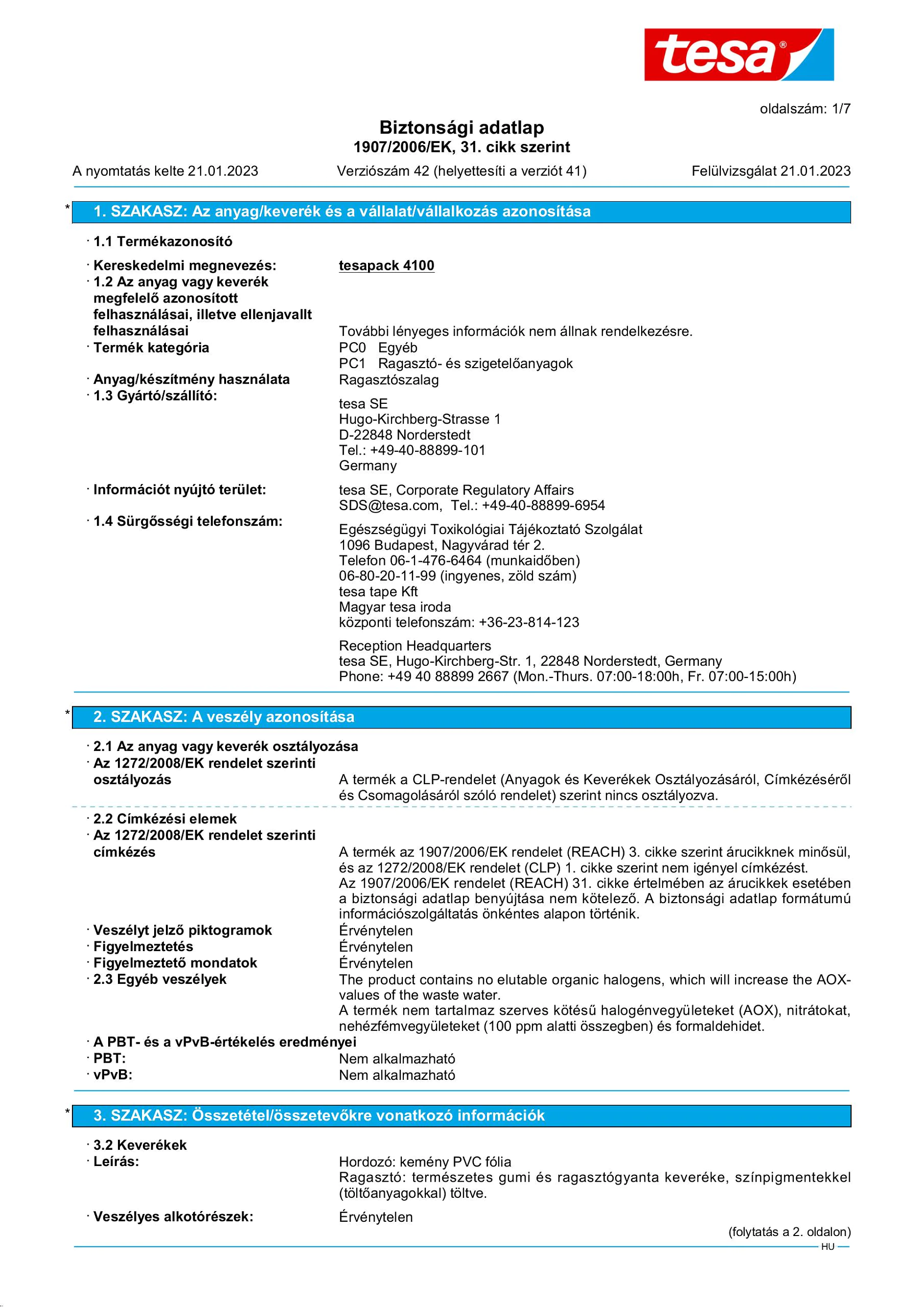 Safety data sheet_tesa® 04100_hu-HU_v42