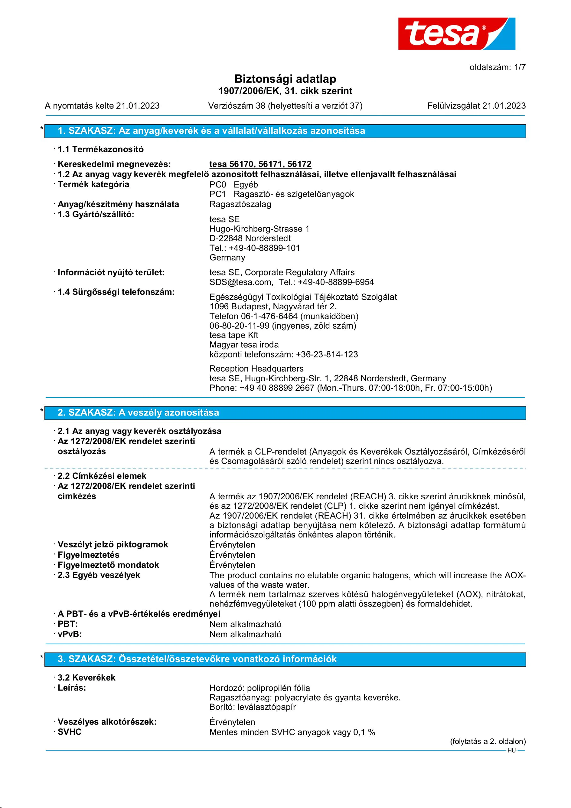 Safety data sheet_tesa® 56170_hu-HU_v38