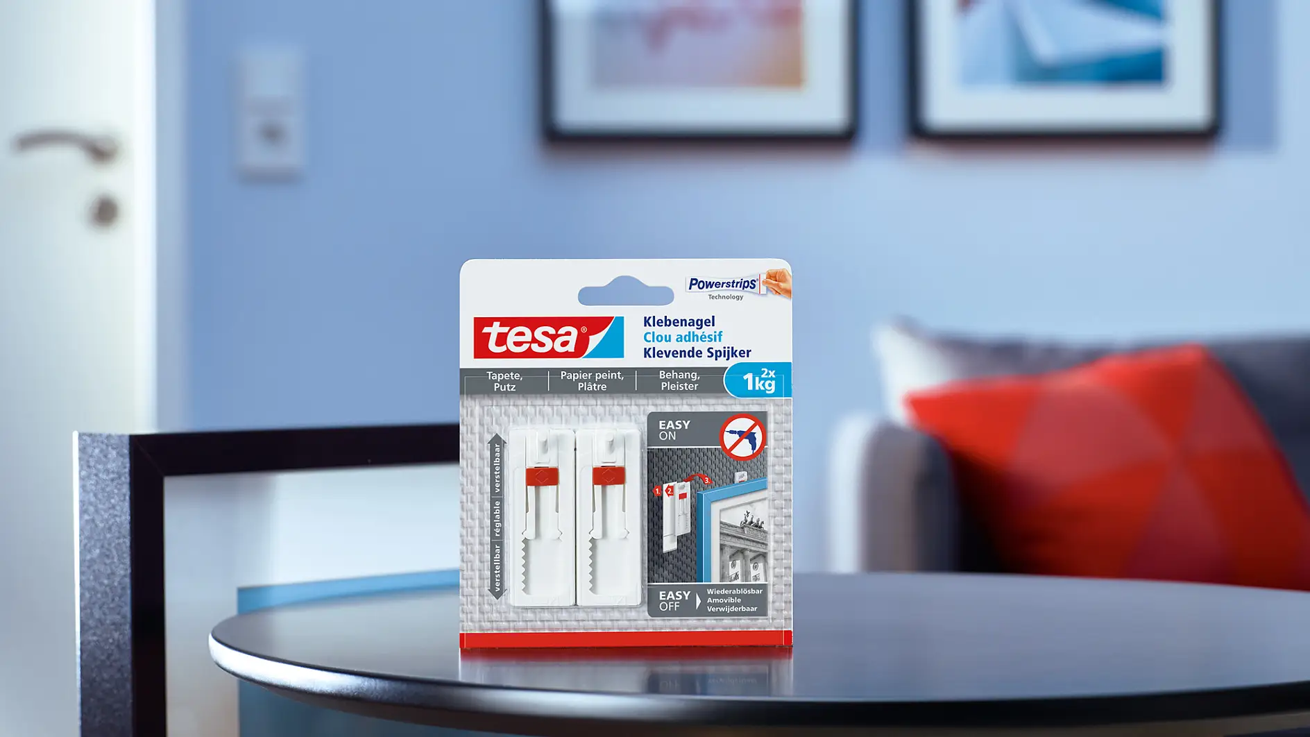 How to use the tesa® Adjustable Adhesive Nail for Wallpaper & Plaster 1kg.