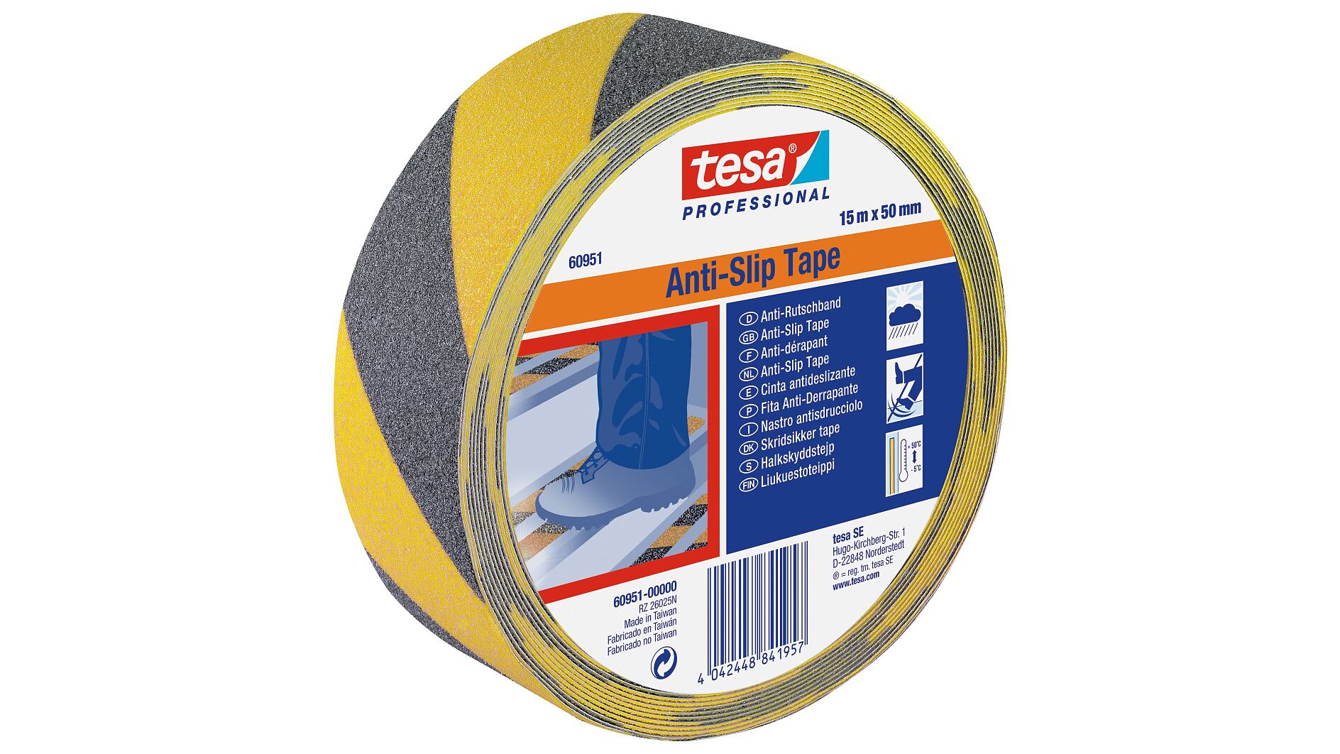 Tesa Nastro per calcestruzzo in tessuto Giallo 50 m x 48 mm