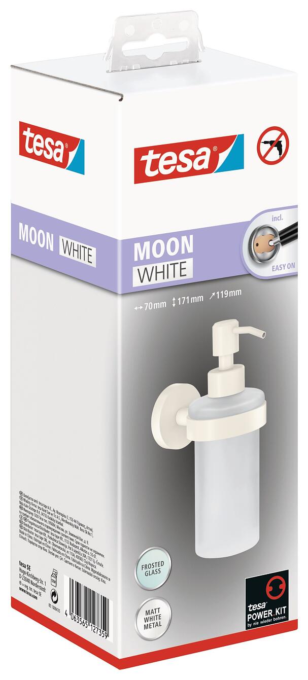 tesa® Moon White Dispenser sapone liquido bianco, autoadesivo, metallo  verniciato a polvere - tesa