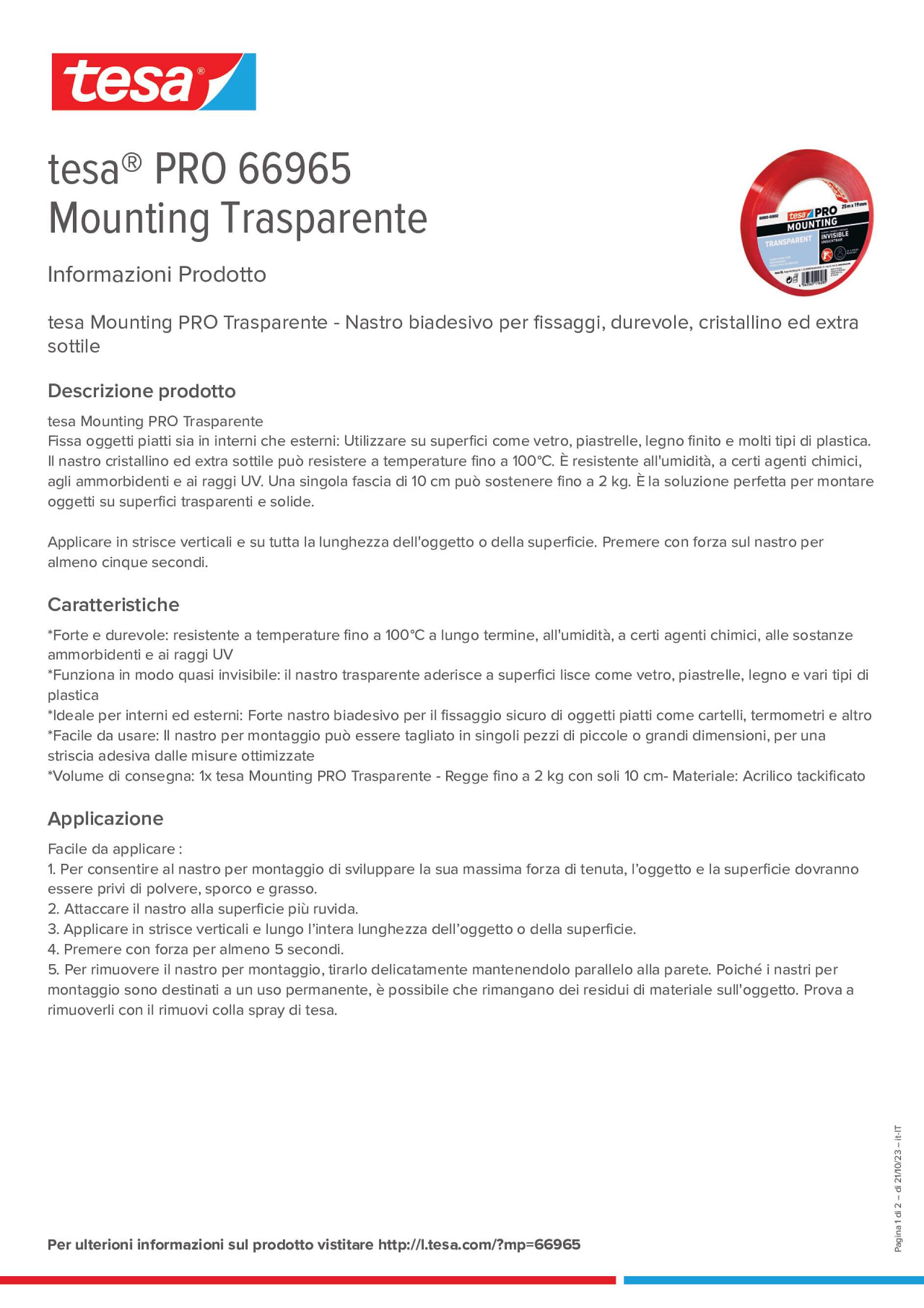 tesa® PRO 66965 Mounting Trasparente - tesa