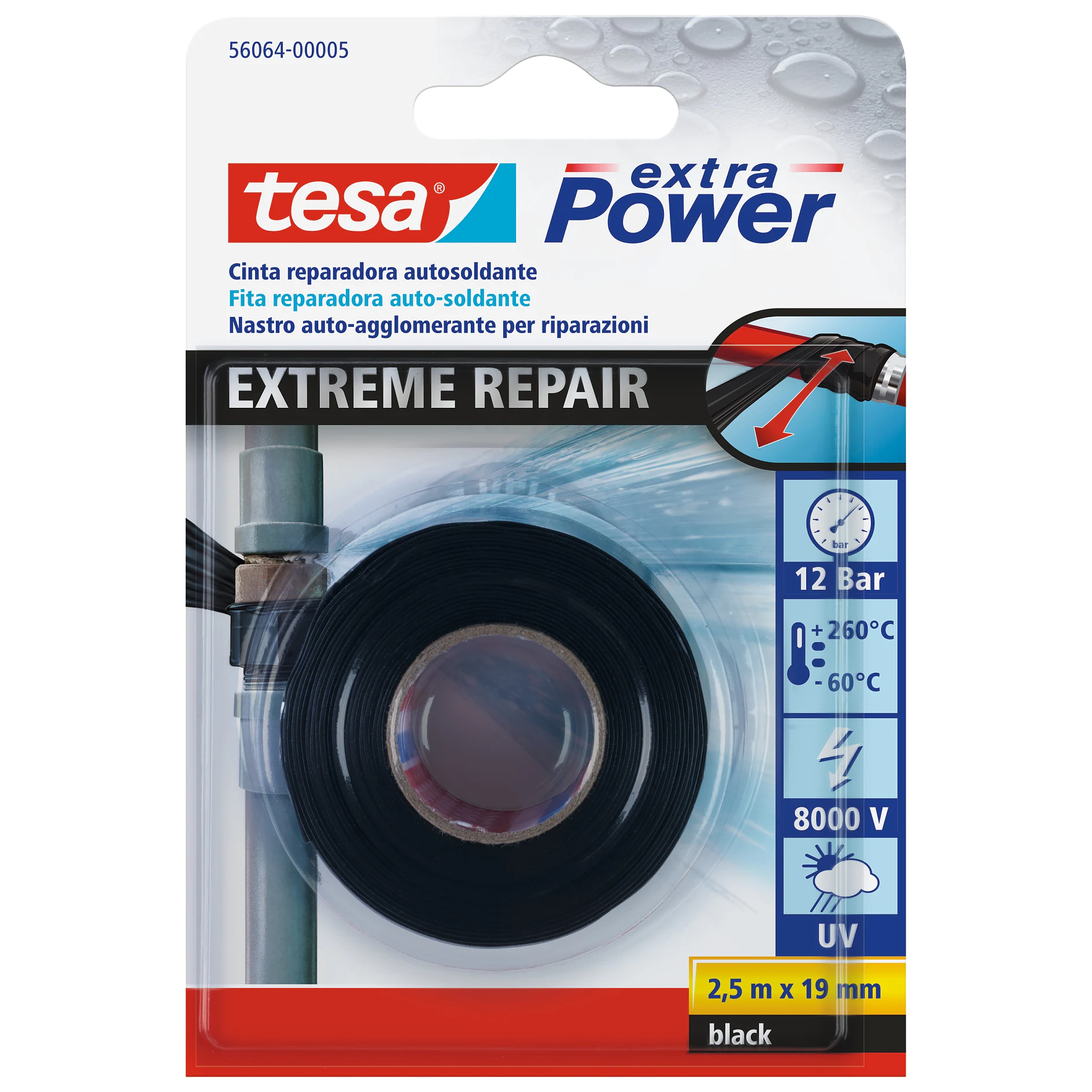 [en-en] 56064-05-00 - tesa Extra Power Extreme Repair black 2,5m:19mm