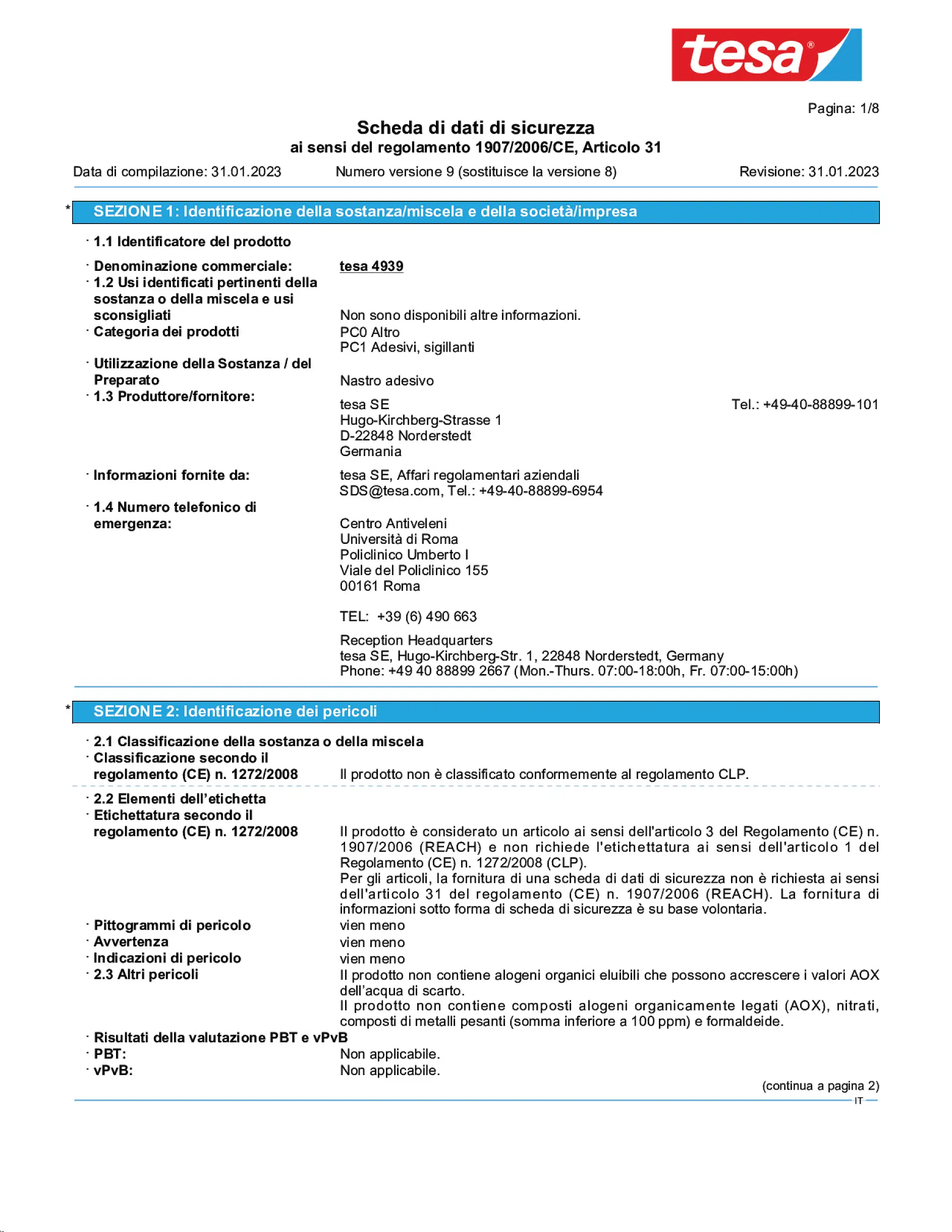 Safety data sheet_tesa® 4939_it-IT_v9