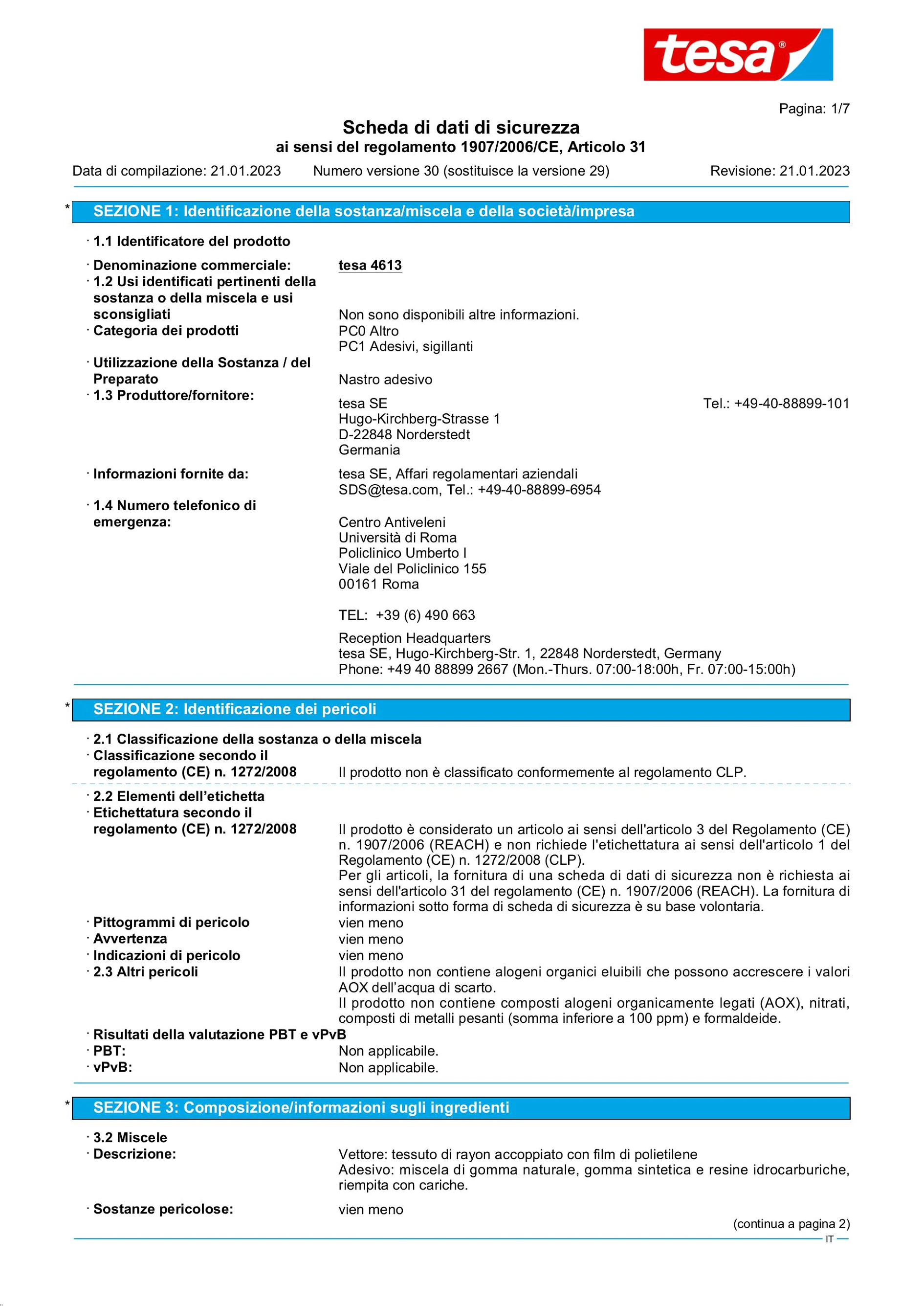 Safety data sheet_tesa® Professional 04613_it-IT_v30