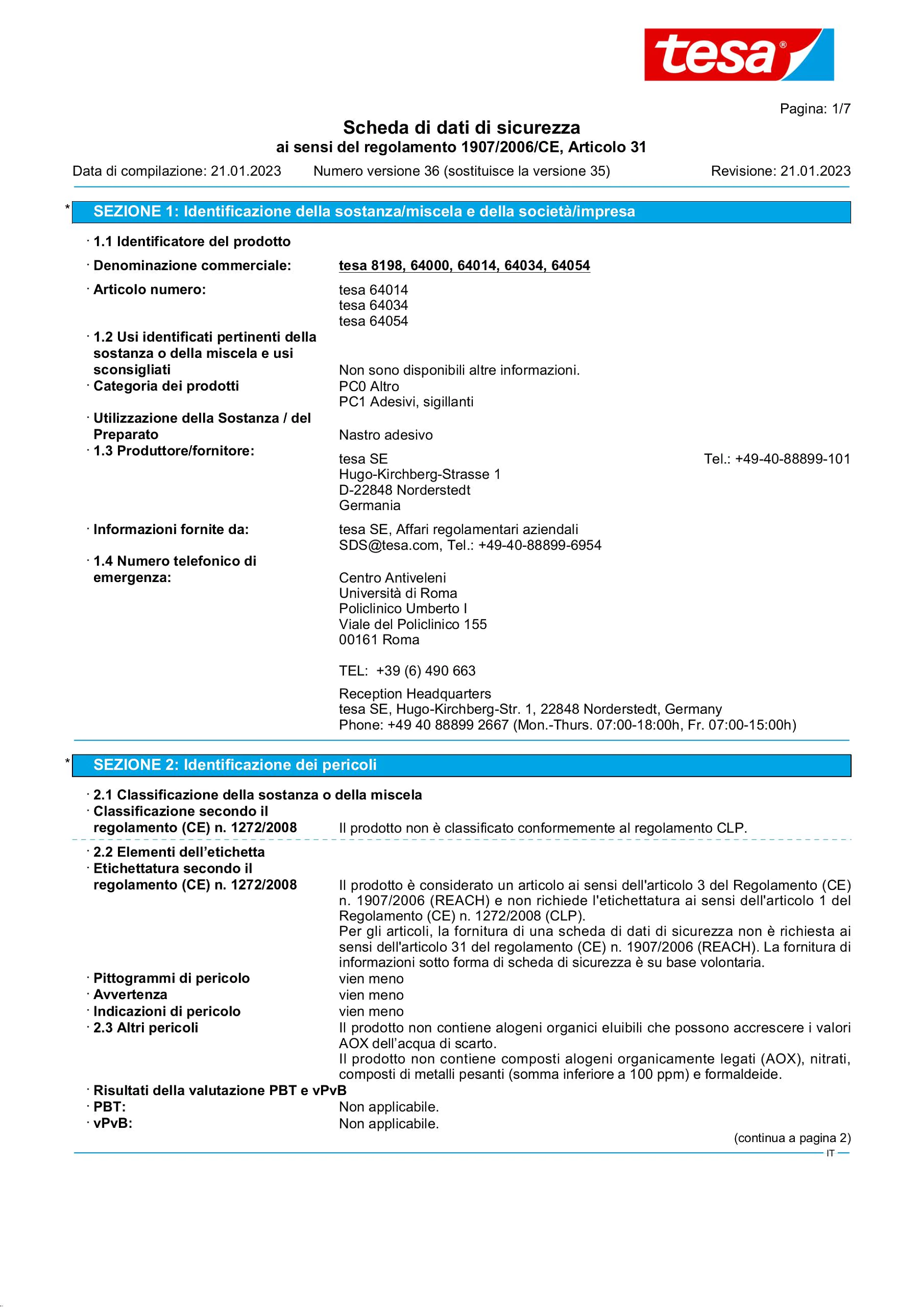 Safety data sheet_tesa® 64014_it-IT_v36