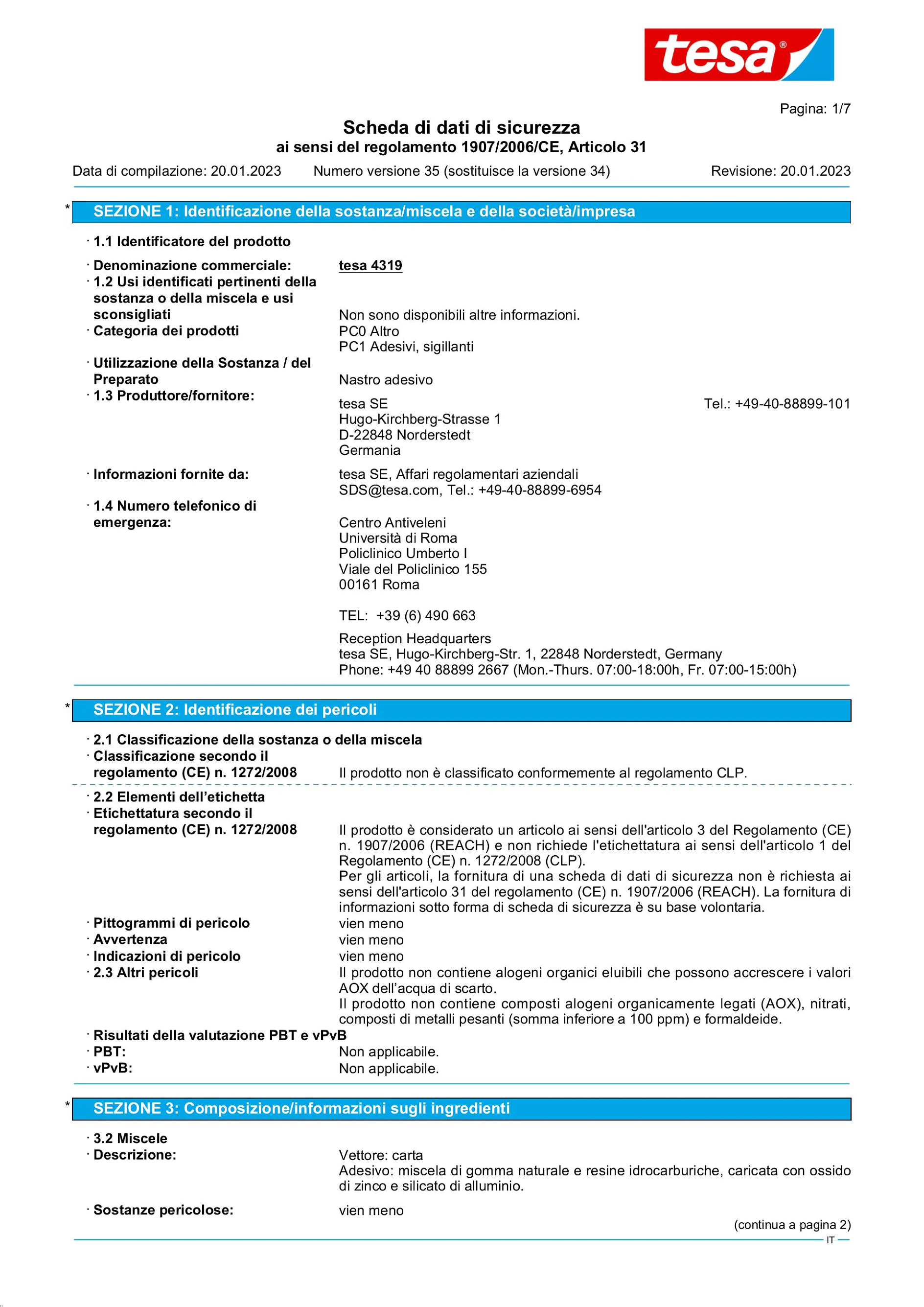 Safety data sheet_tesa® Professional 04319_it-IT_v35