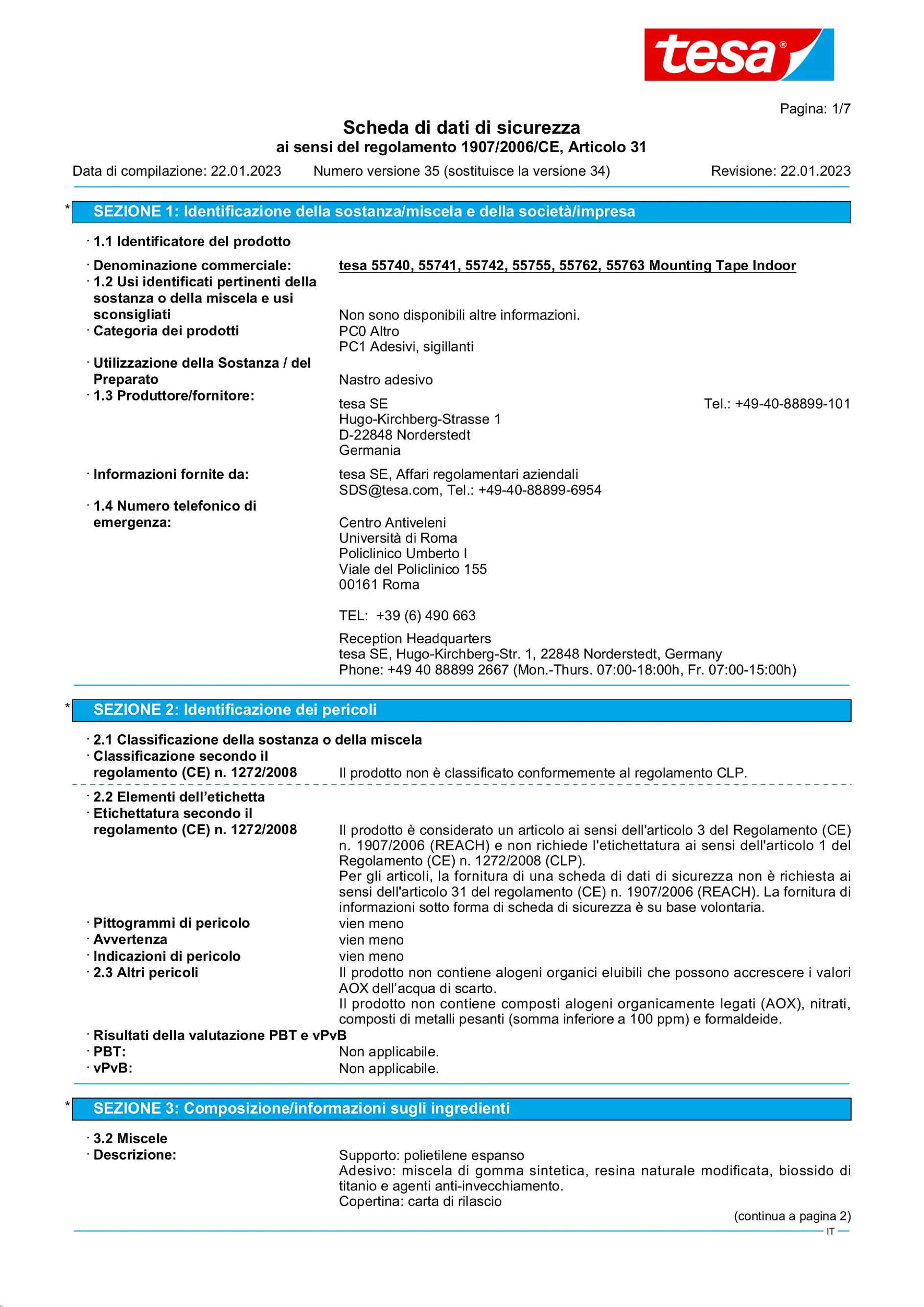 Safety data sheet_tesa® Powerbond 55740_it-IT_v35