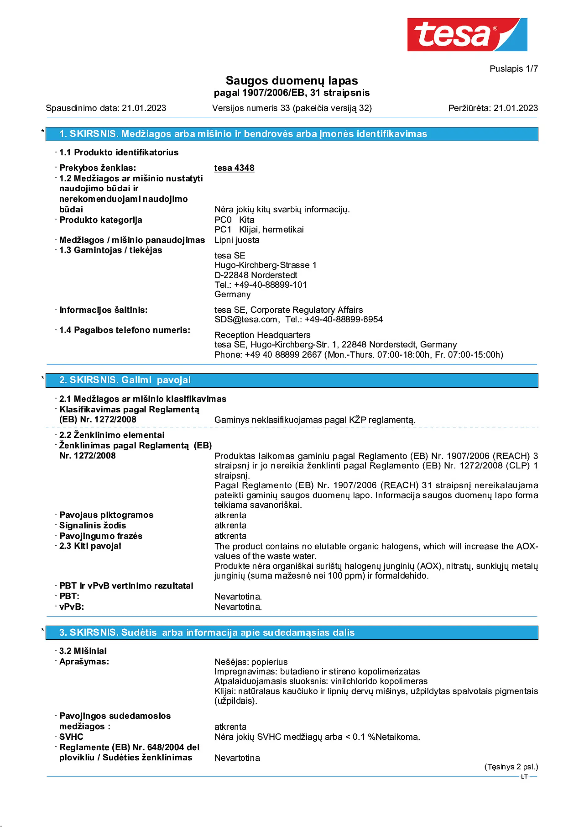 Safety data sheet_tesa® Professional 04348_lt-LT_v33