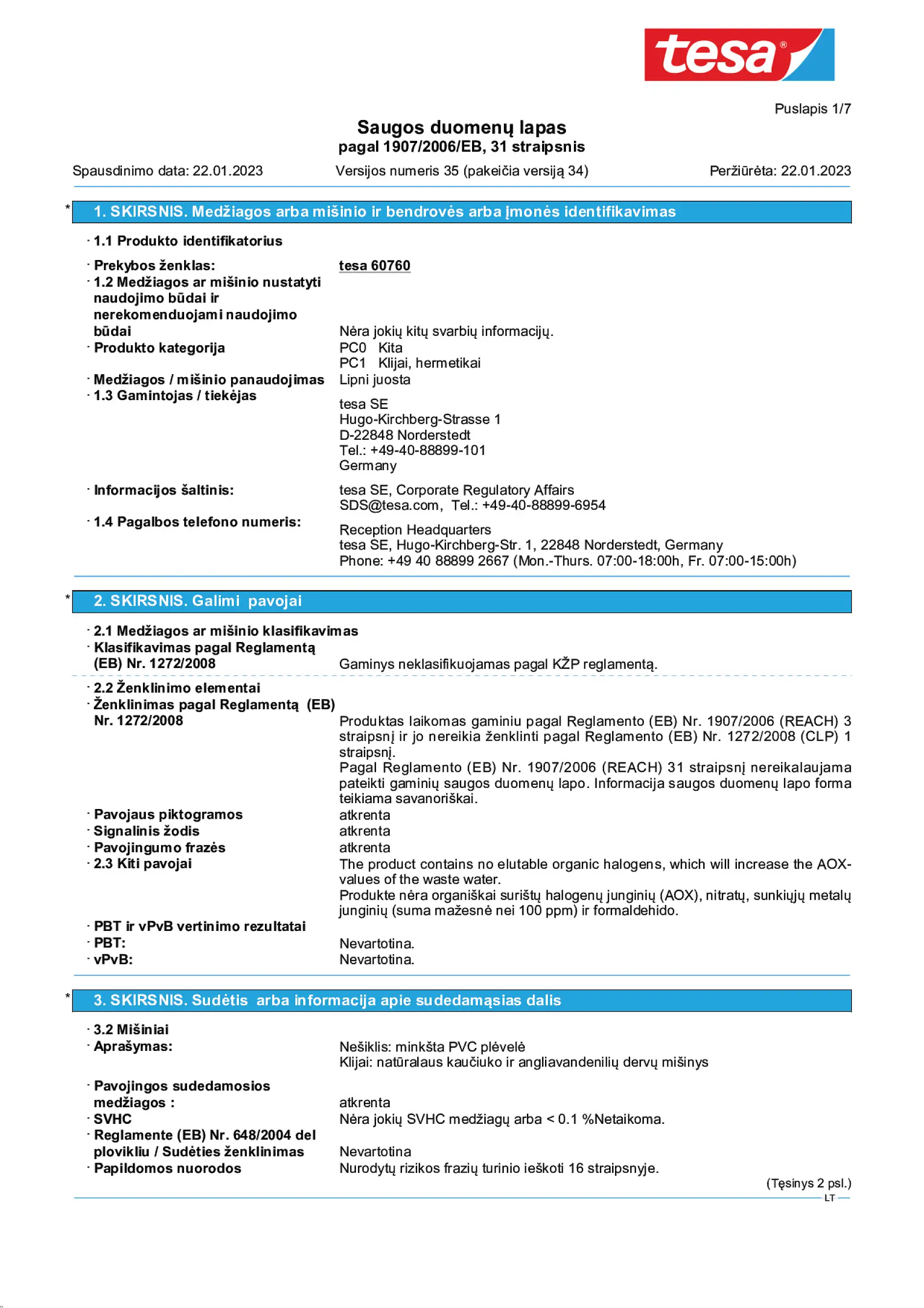 Safety data sheet_tesa® 60760_lt-LT_v35