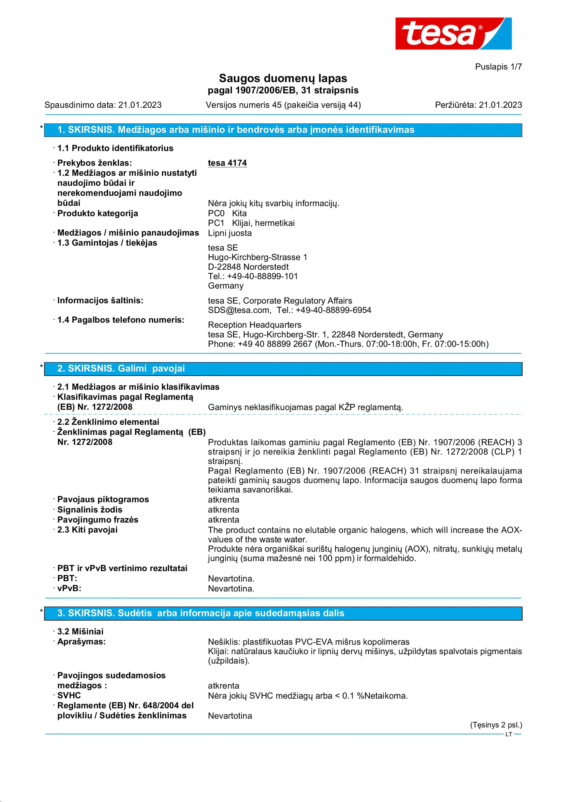 Safety data sheet_tesa® 4174_lt-LT_v45