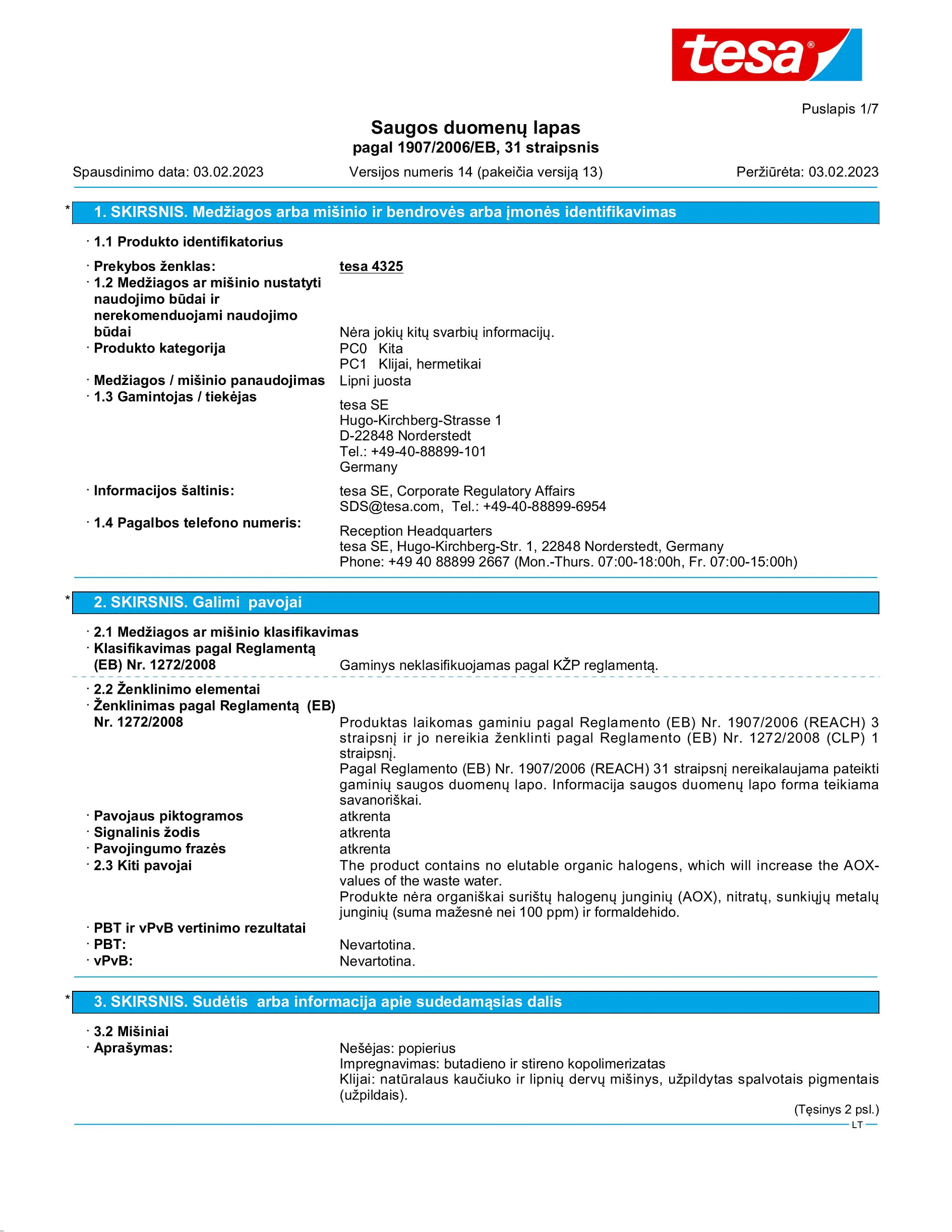 Safety data sheet_tesa® Professional 04325_lt-LT_v14