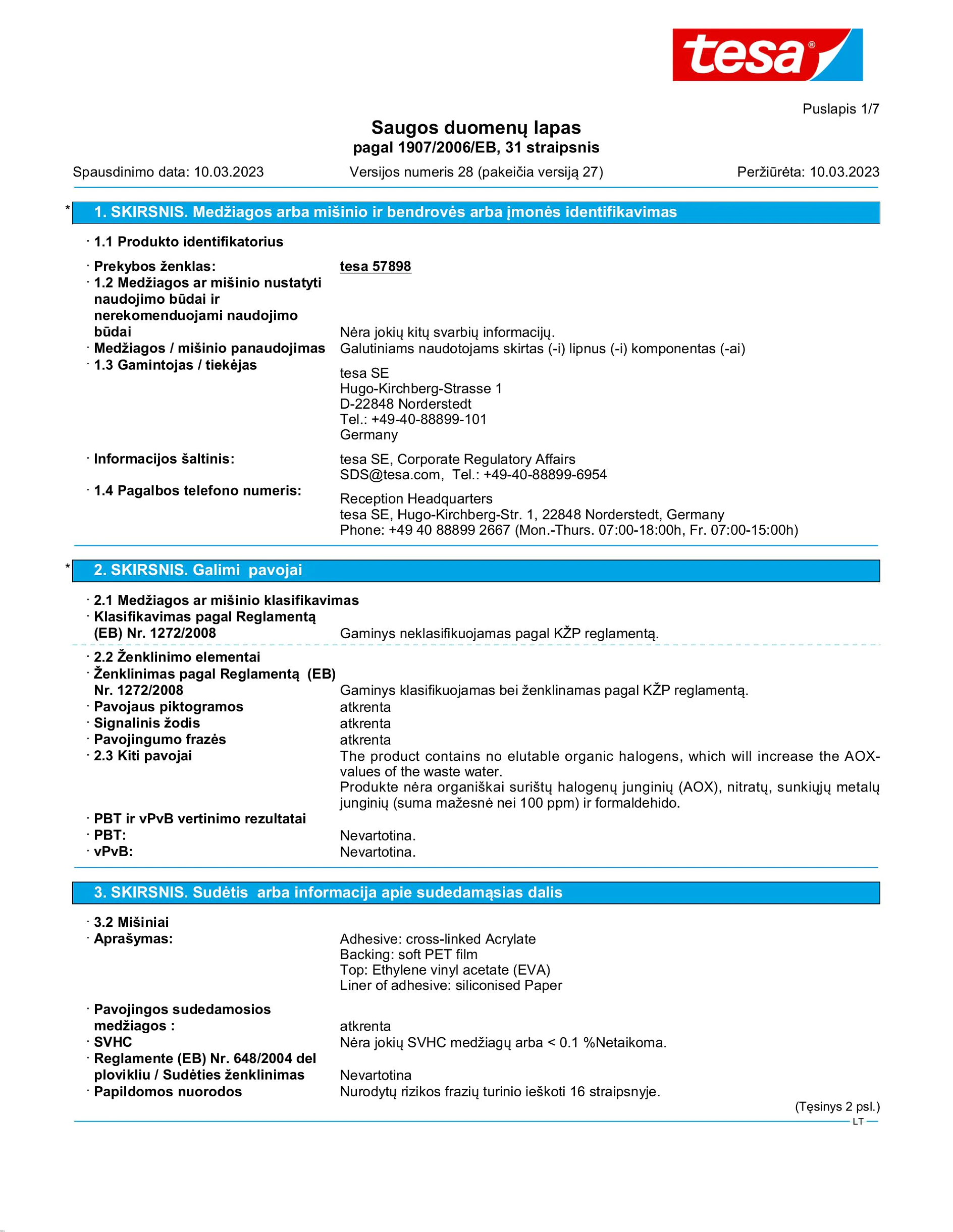 Safety data sheet_tesa® Protect 57706_lt-LT_v28