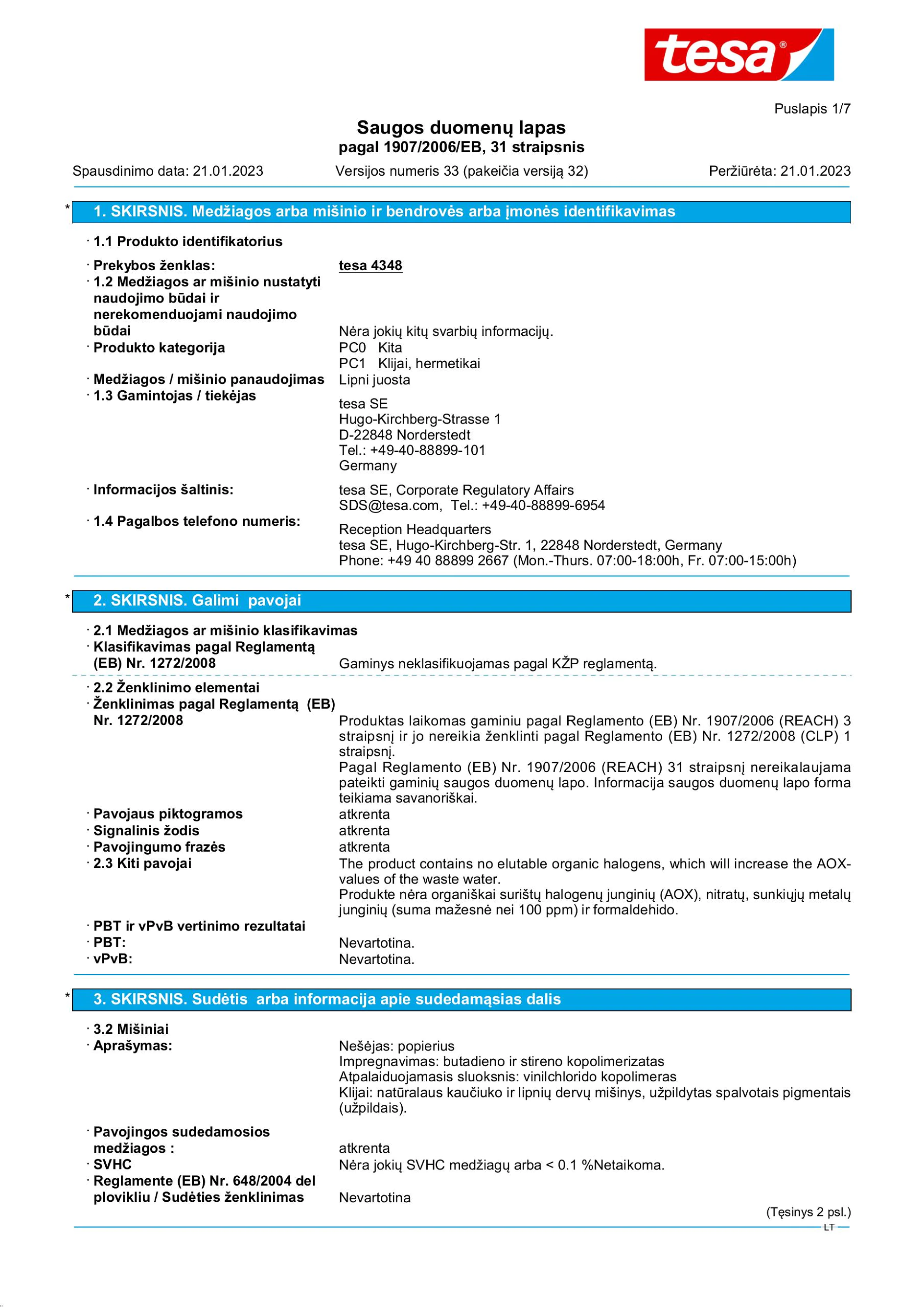 Safety data sheet_tesa® Professional 04348_lt-LT_v33